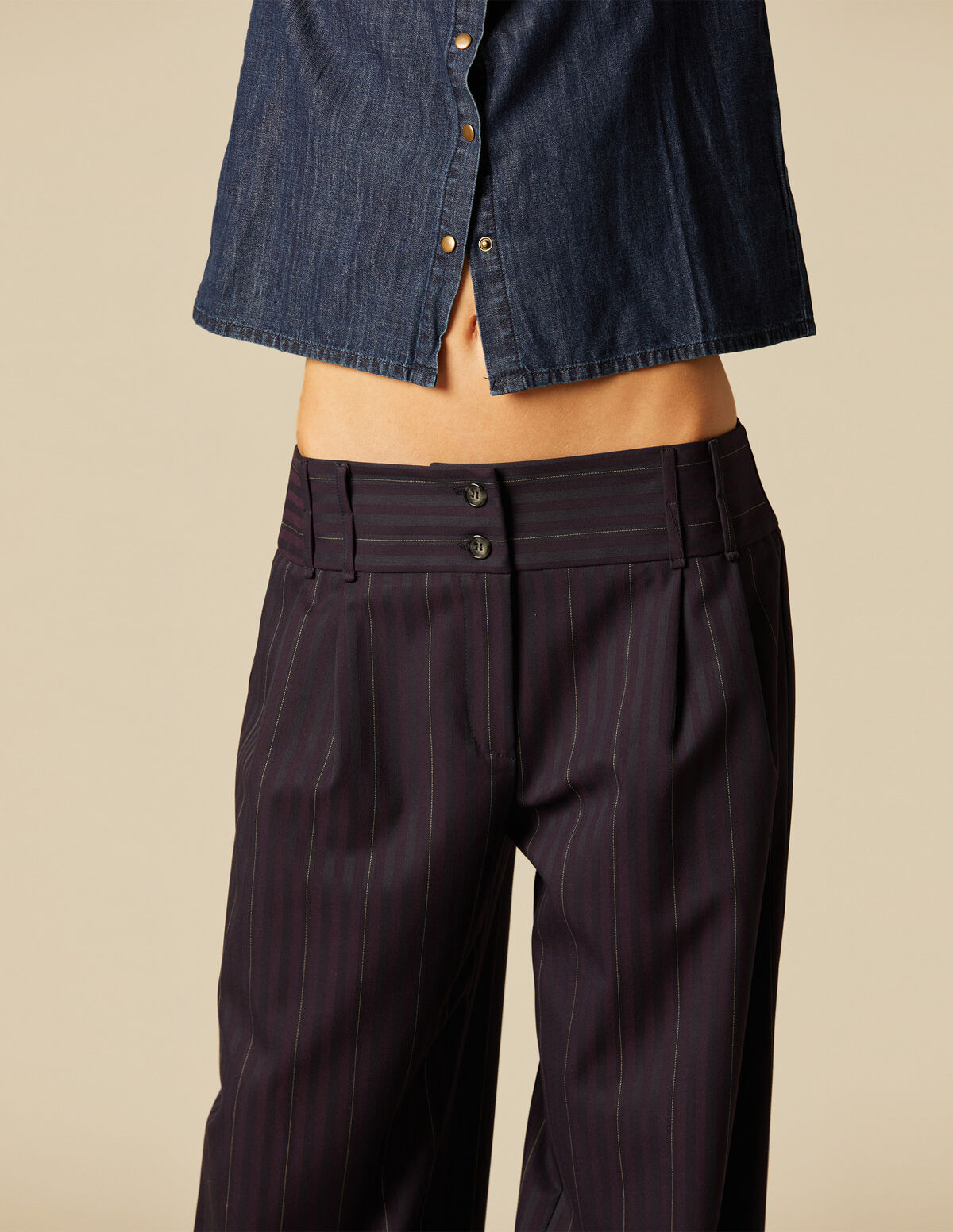 BERRY STRIPED TROUSERS