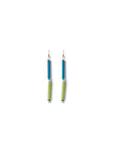 Light green and blue tube earrings - View all > - Nícoli