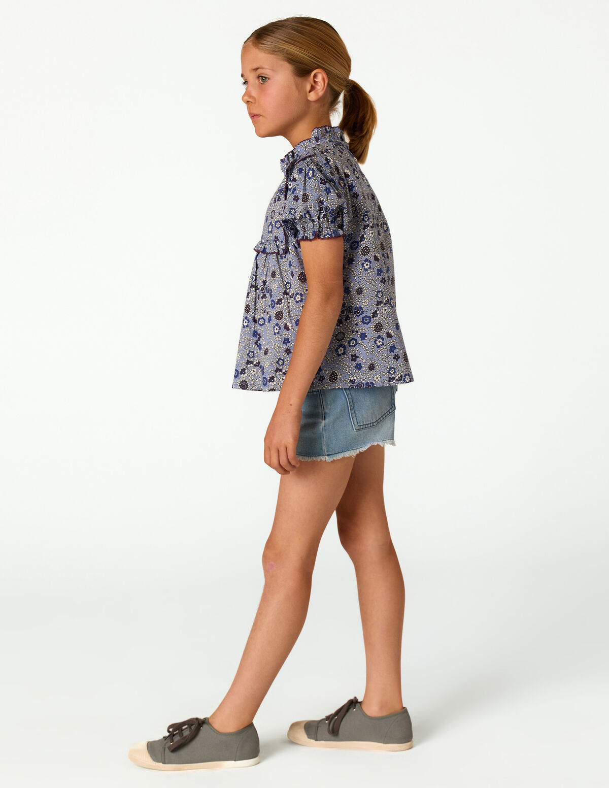 BLUE FLORAL PRINT SHIRT 