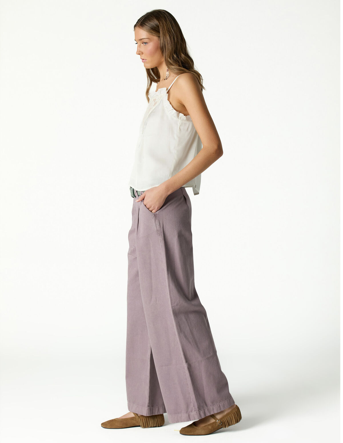 ANTHRACITE FLOWER LACE TOP