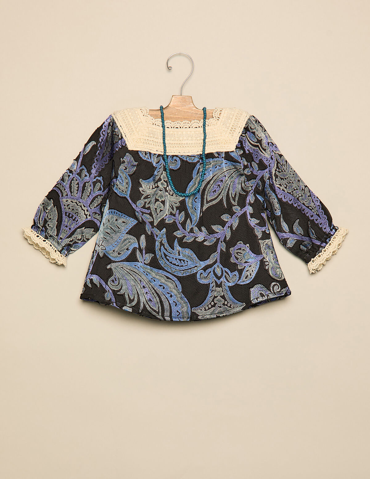 ROBE IMPRIMÉ DÉCORATIF BLEU