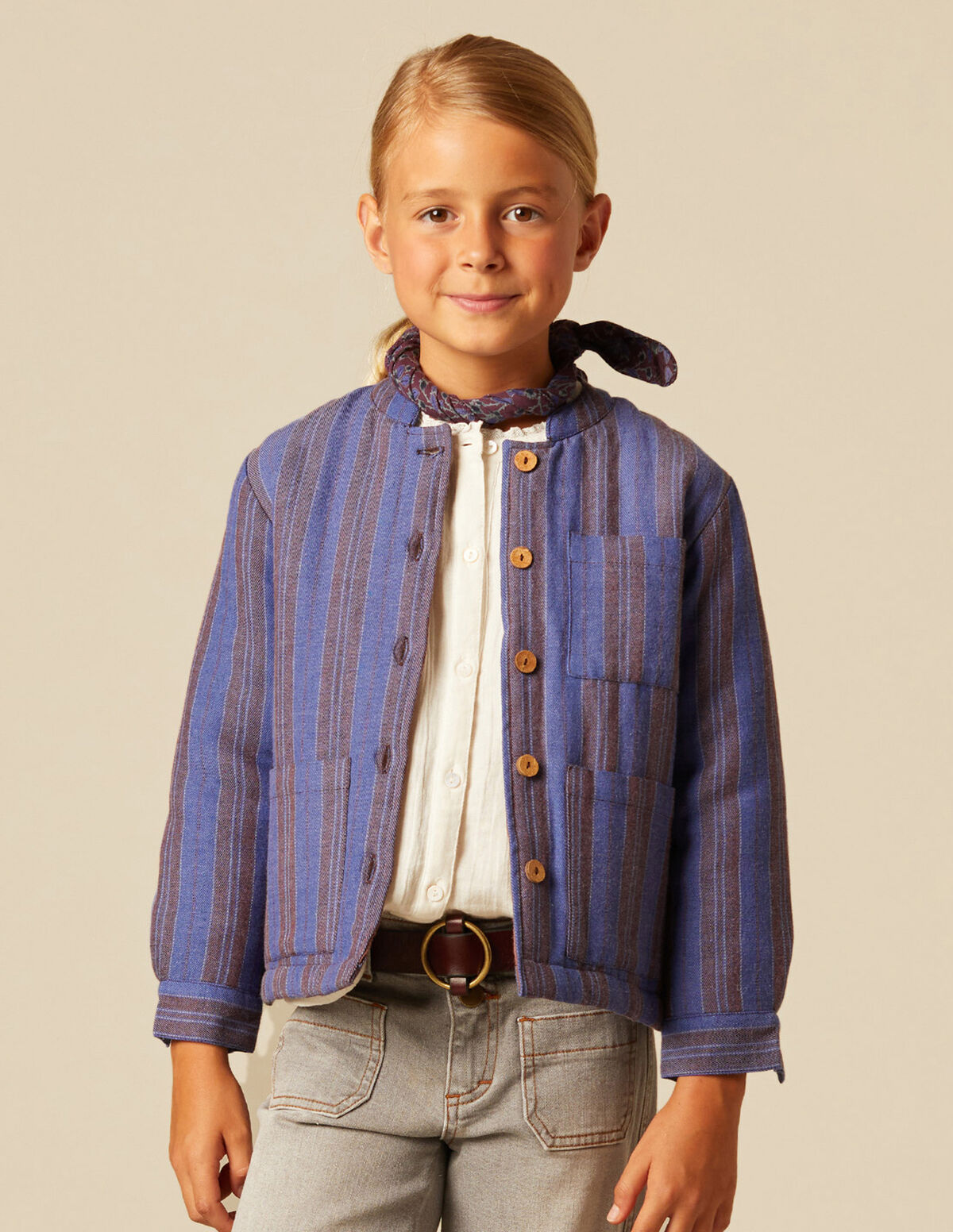VESTE RAYURES MÛRE
