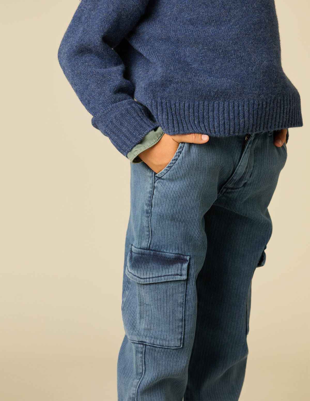 DENIM CORDUROY TROUSERS
