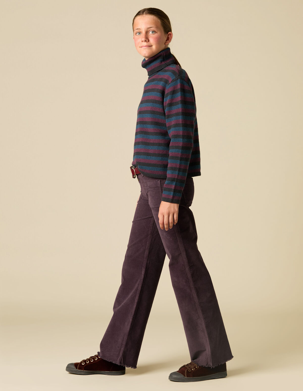 PULL RAYURES COL ROULÉ