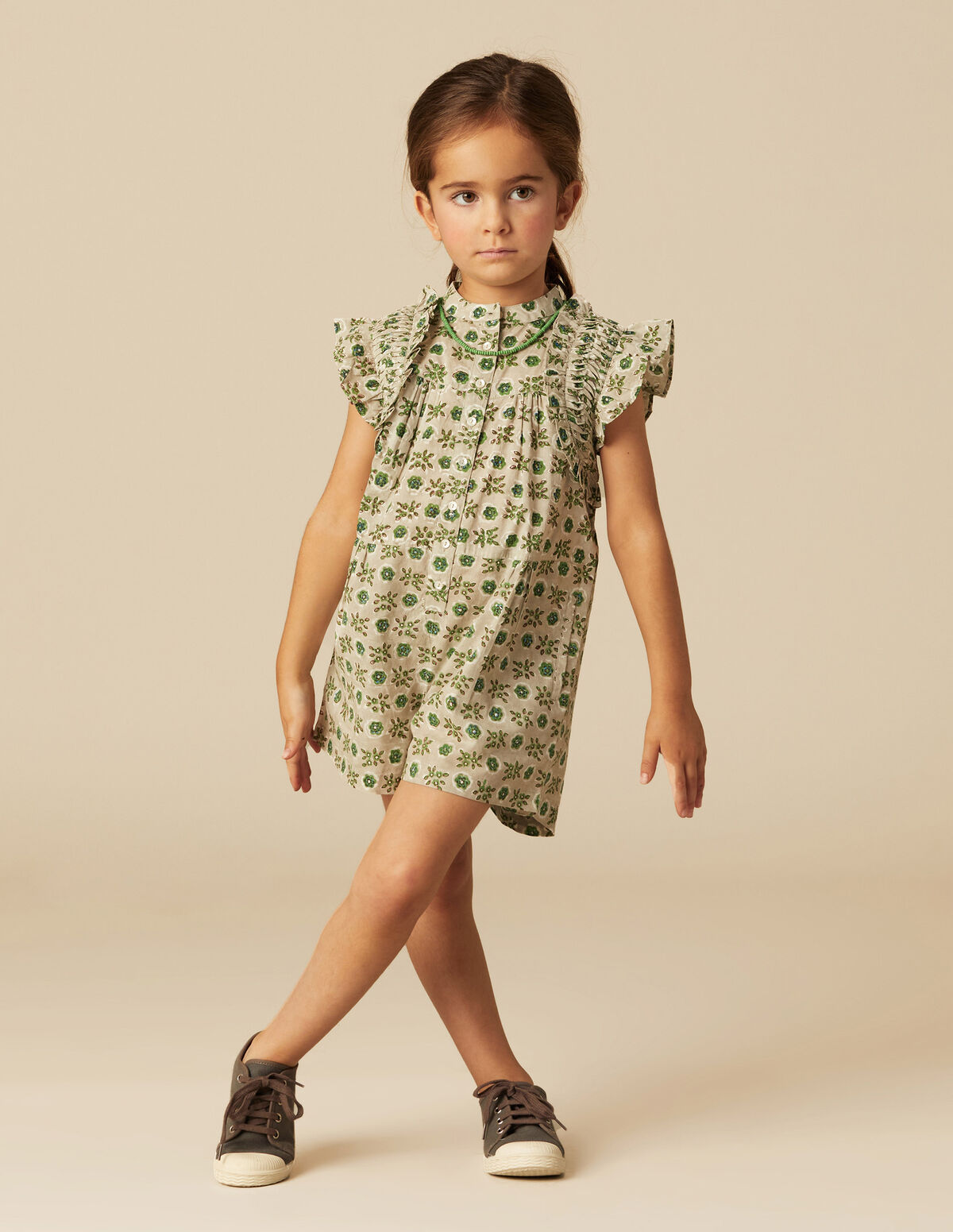 GREEN BRANCH PRINT PLAYSUIT