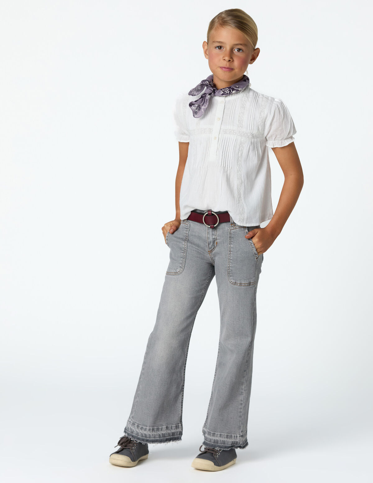 Pantalon wide leg jean bleu
