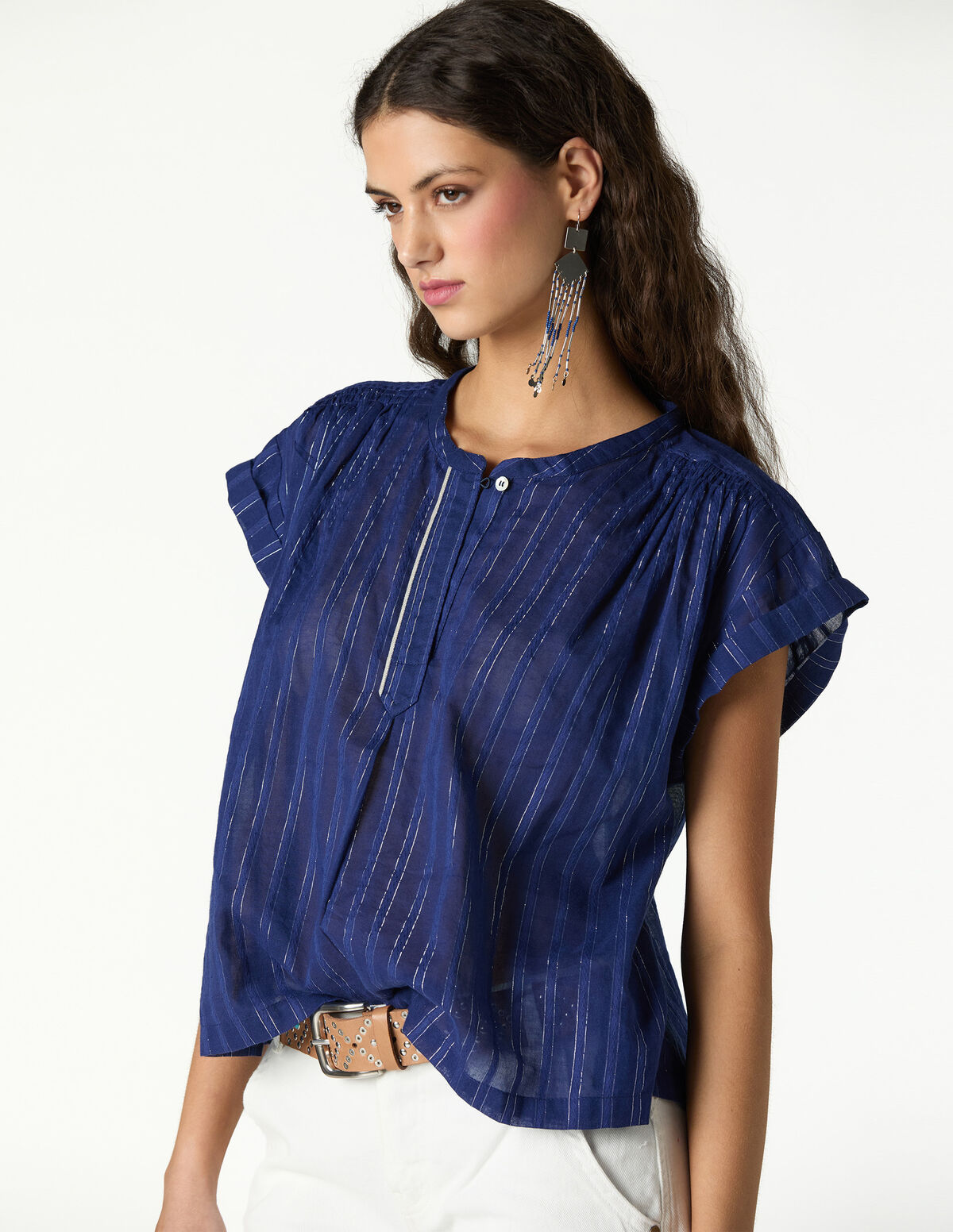 BIG BLUE LUREX SHIRT