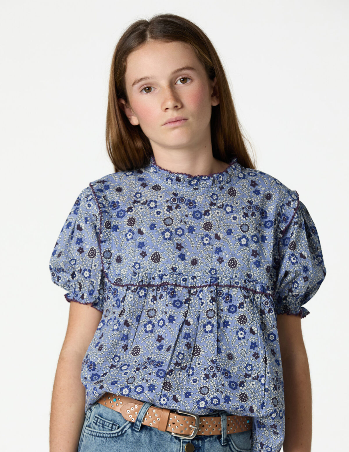 BLUE FLORAL PRINT SHIRT 