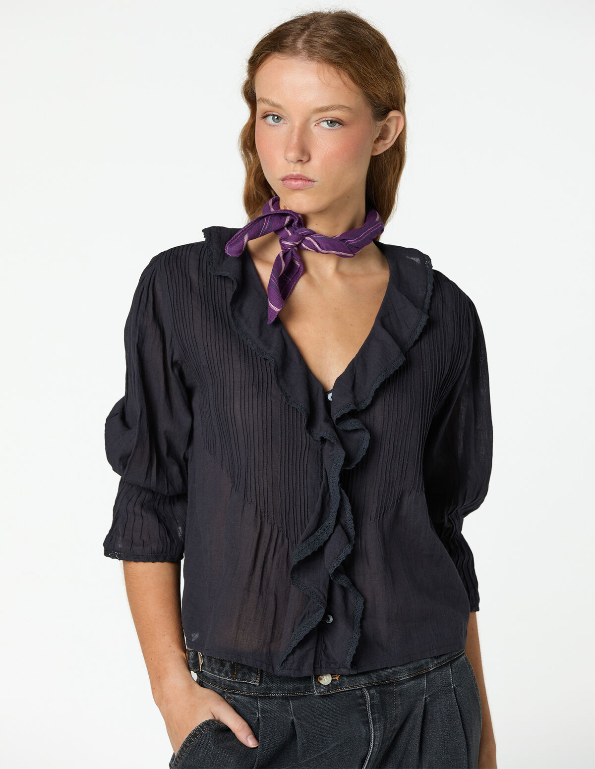 CAMISA FOLHO TUCKS ANTRACITE