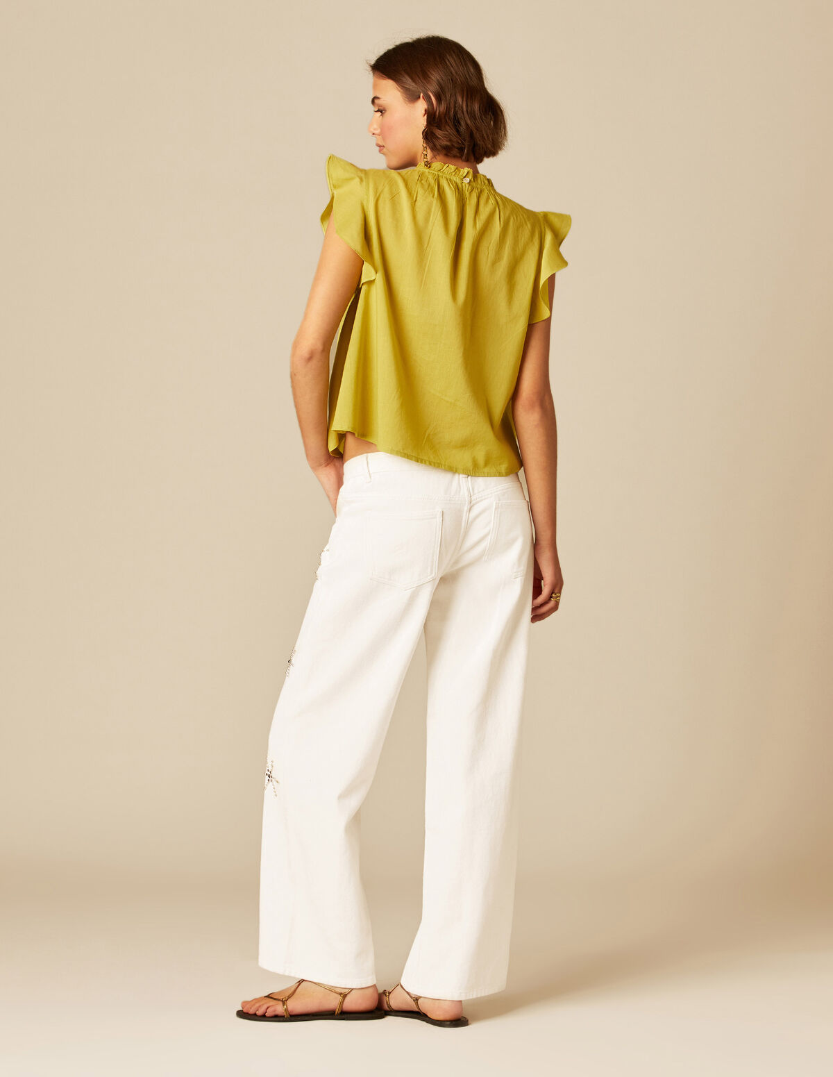 LIME LACE COLLAR SHIRT