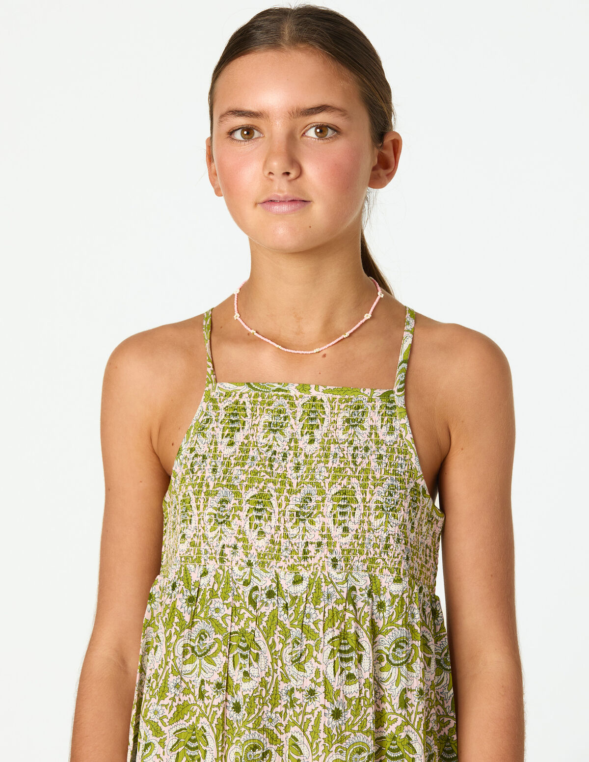 VESTIDO AL&Ccedil;AS ESTAMPADO GARDEN ROSA