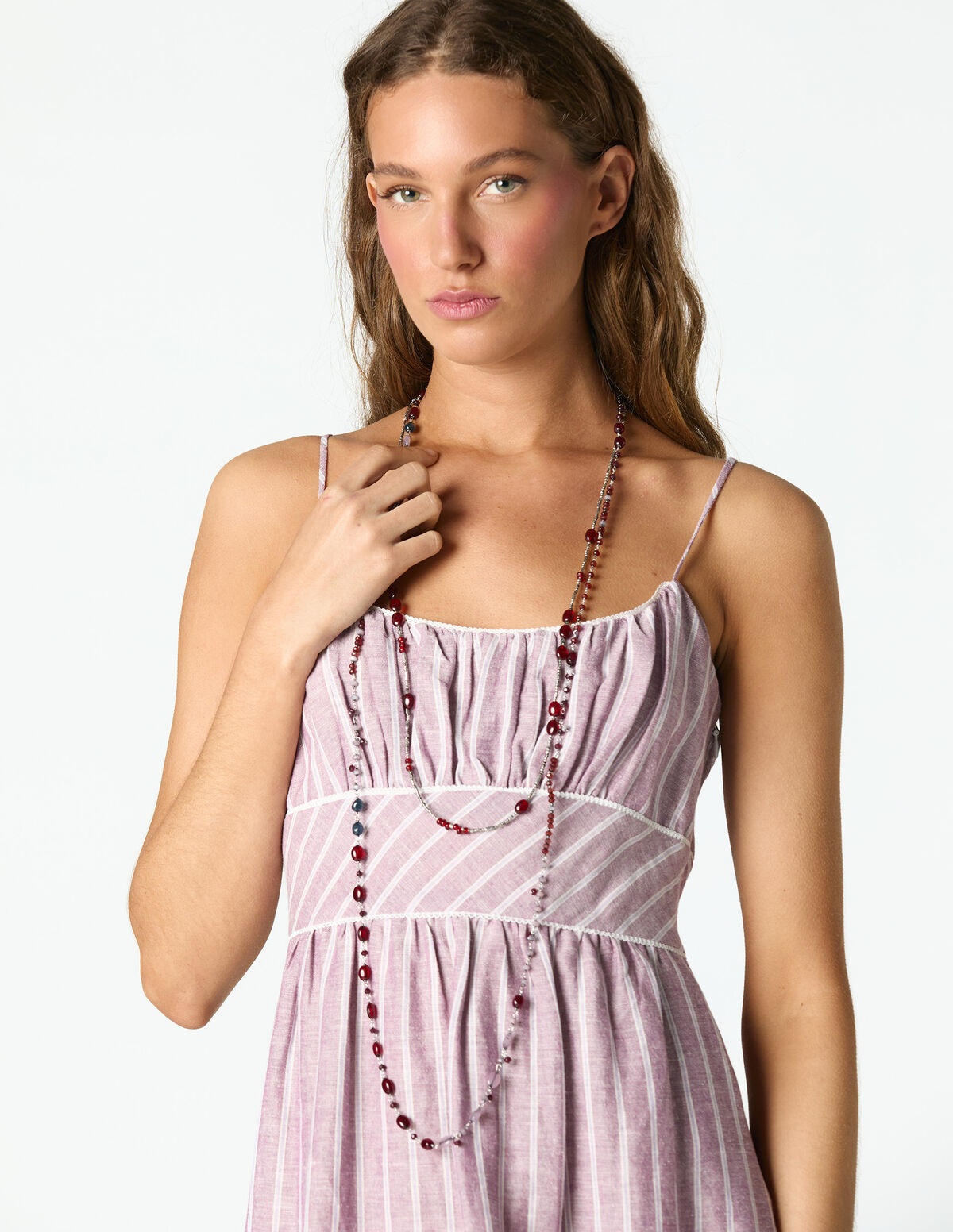 MAROON STRIPED DRESS