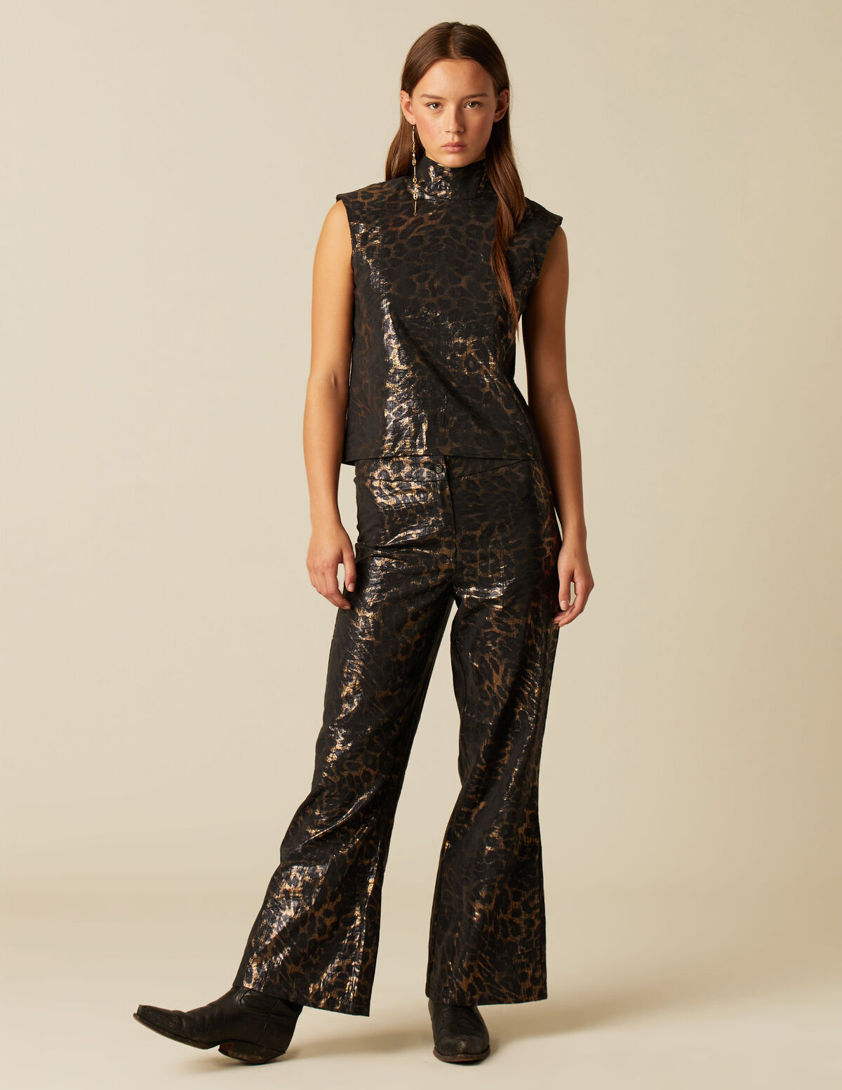 Nicoli Pantalones Campana Pantalones Leopardo Wholesale Nicoli