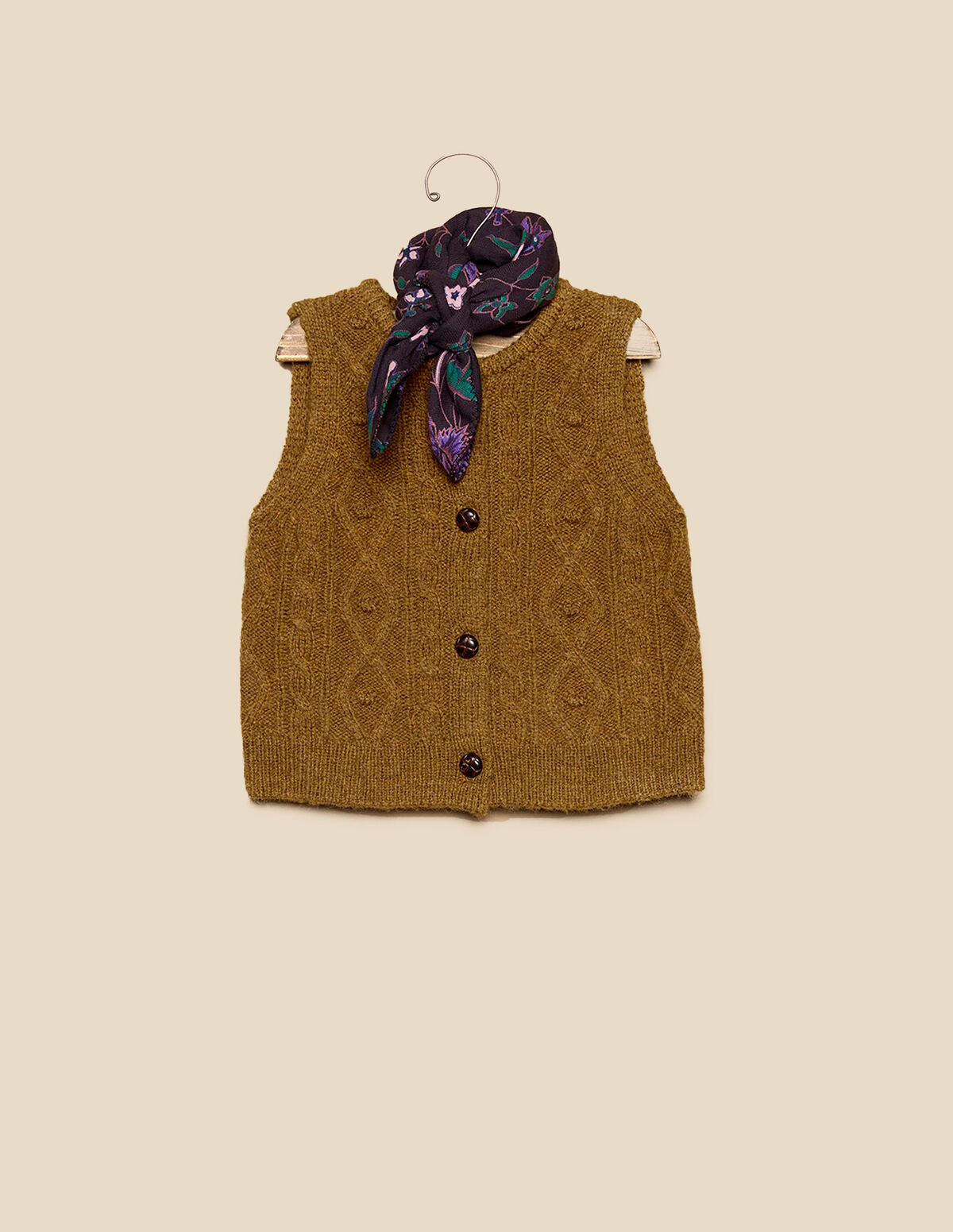 MUSTARD KNIT WAISTCOAT