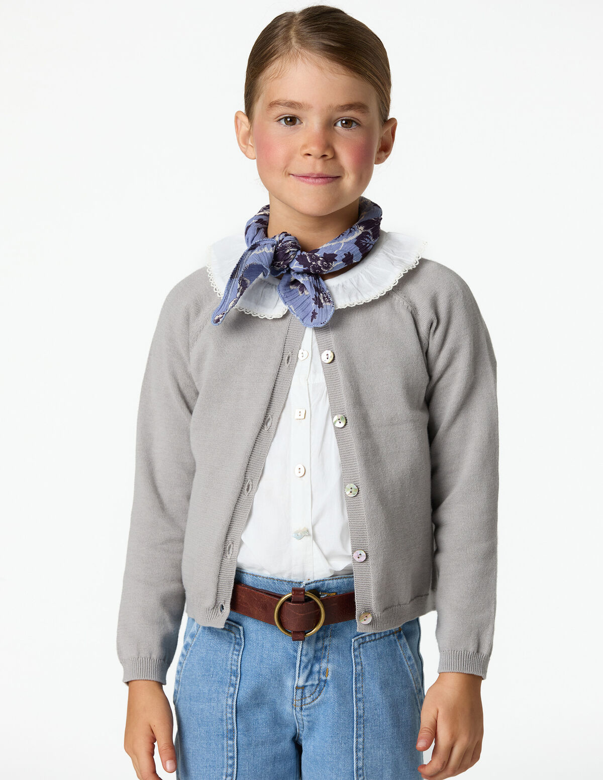 CASACO MALHA BOT&Otilde;ES ANILINE BLUE