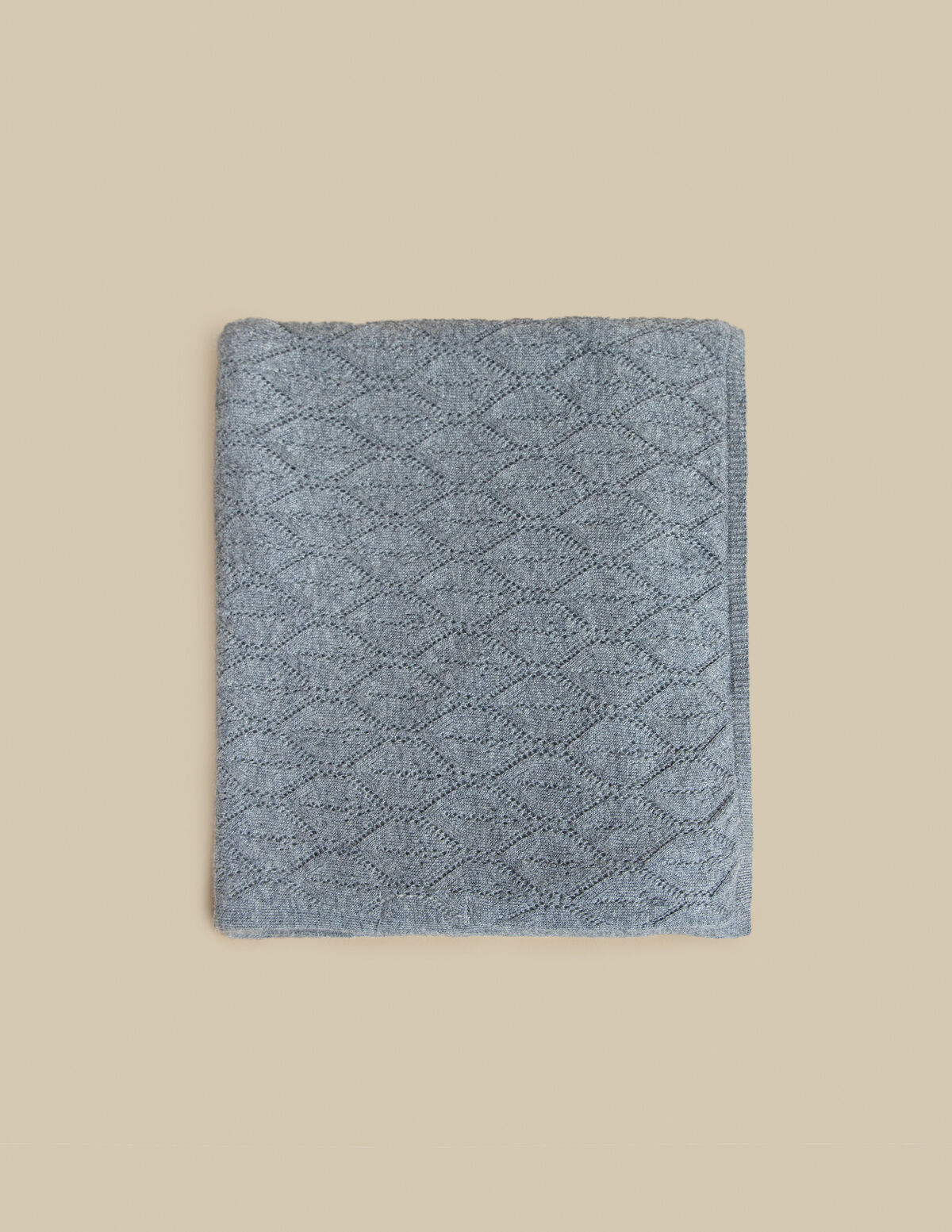 CACHECOL MALHA LOSANGOS CINZENTO