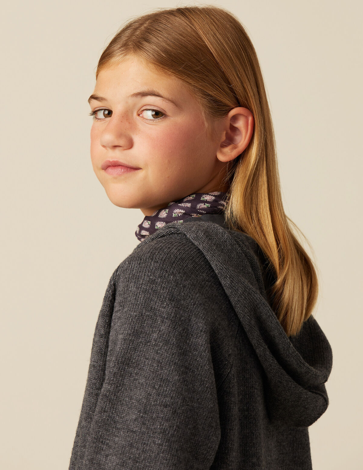 VESTE LONGUE CAPUCHE ANTHRACITE 