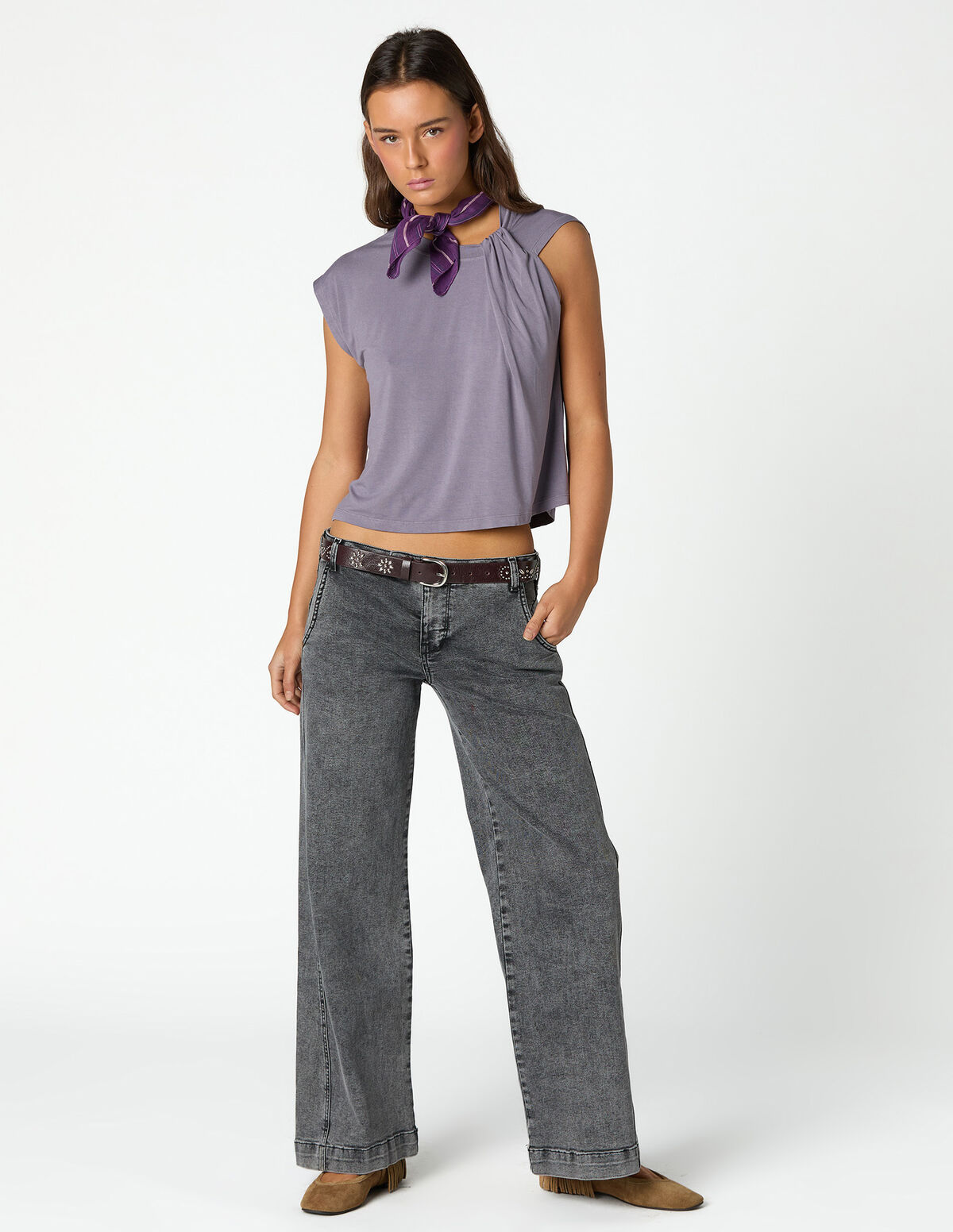 T-SHIRT PLEATS ANTRACITE