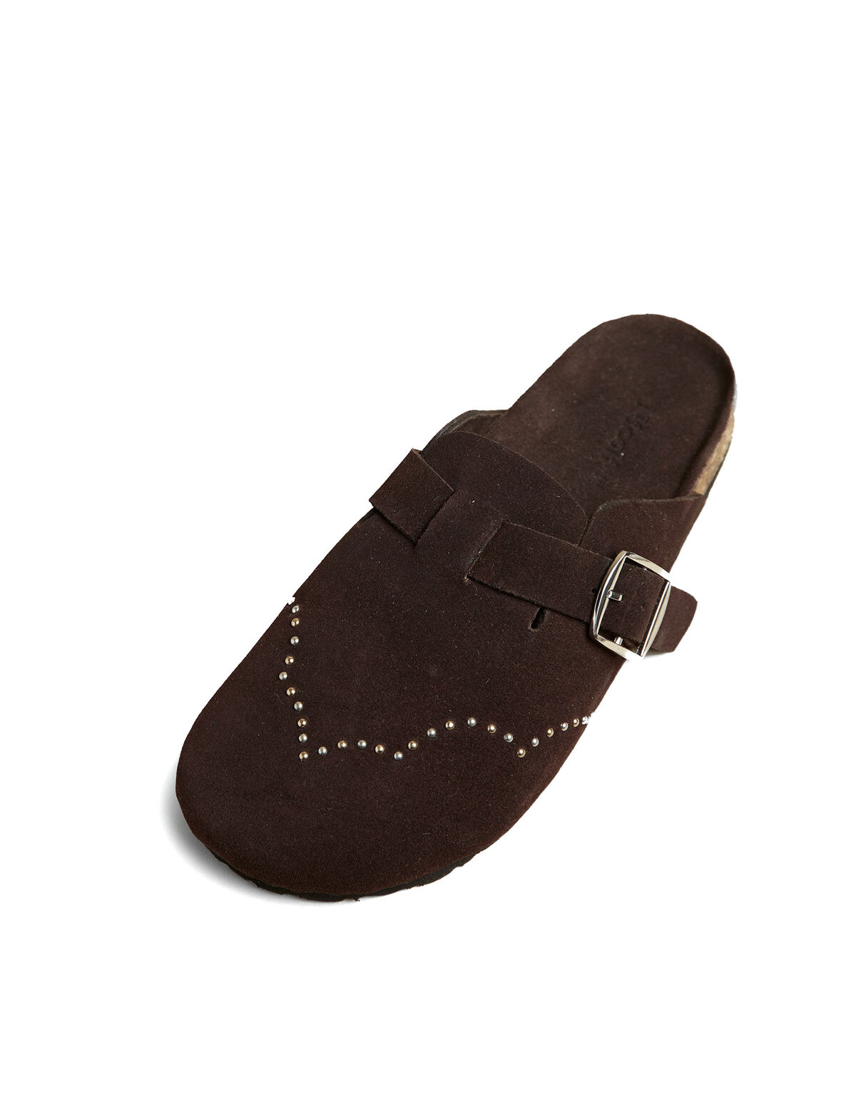 BROWN STUDDED CLOGS