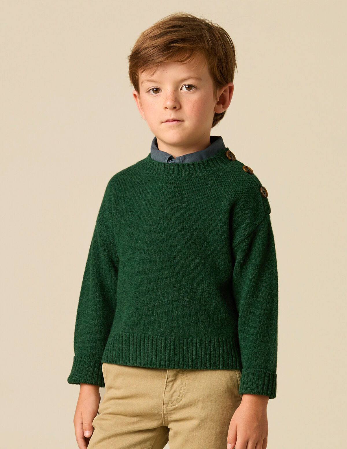 BLUE BUTTONED JUMPER