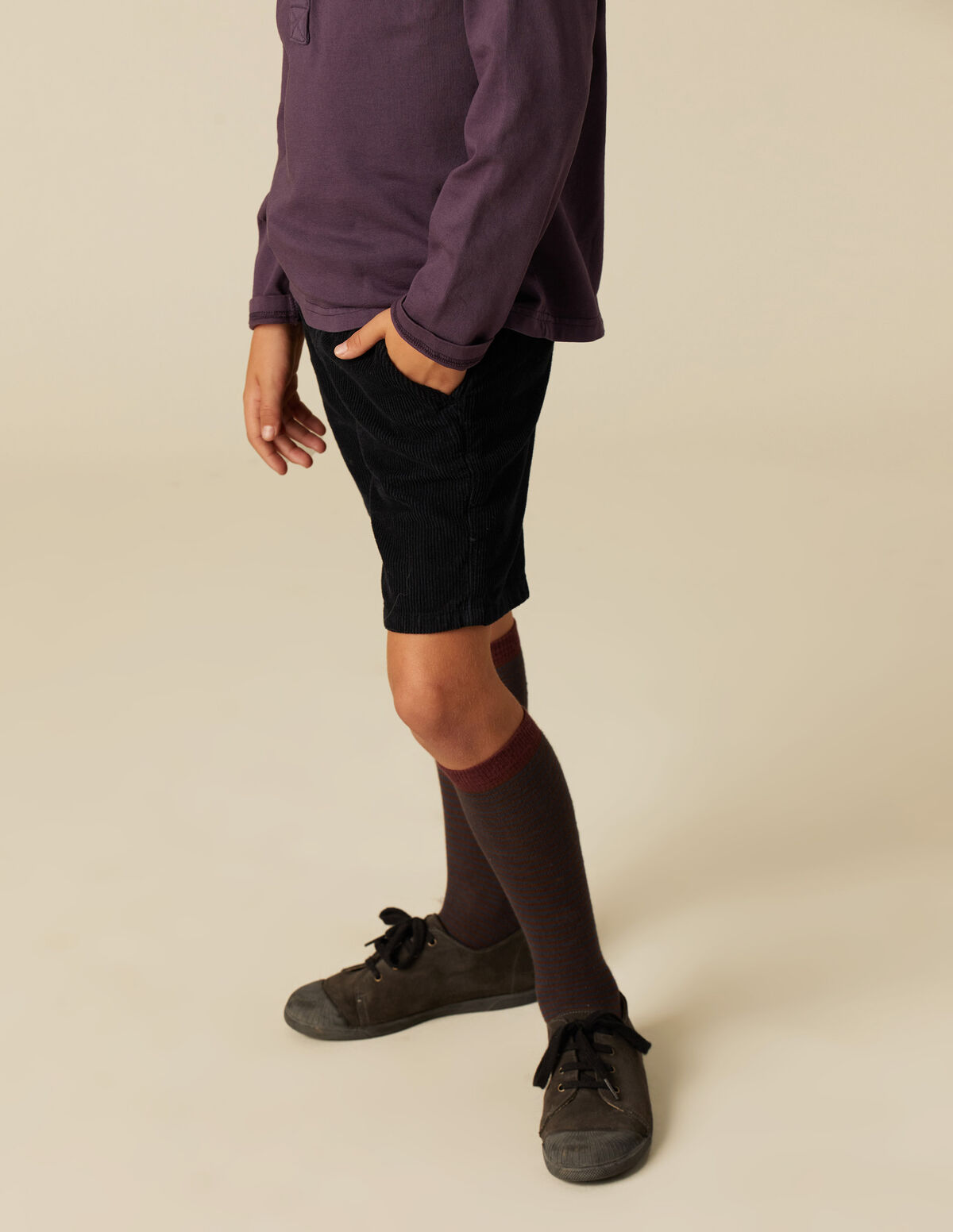 BOYS BLUE CORDUROY CHINO SHORTS