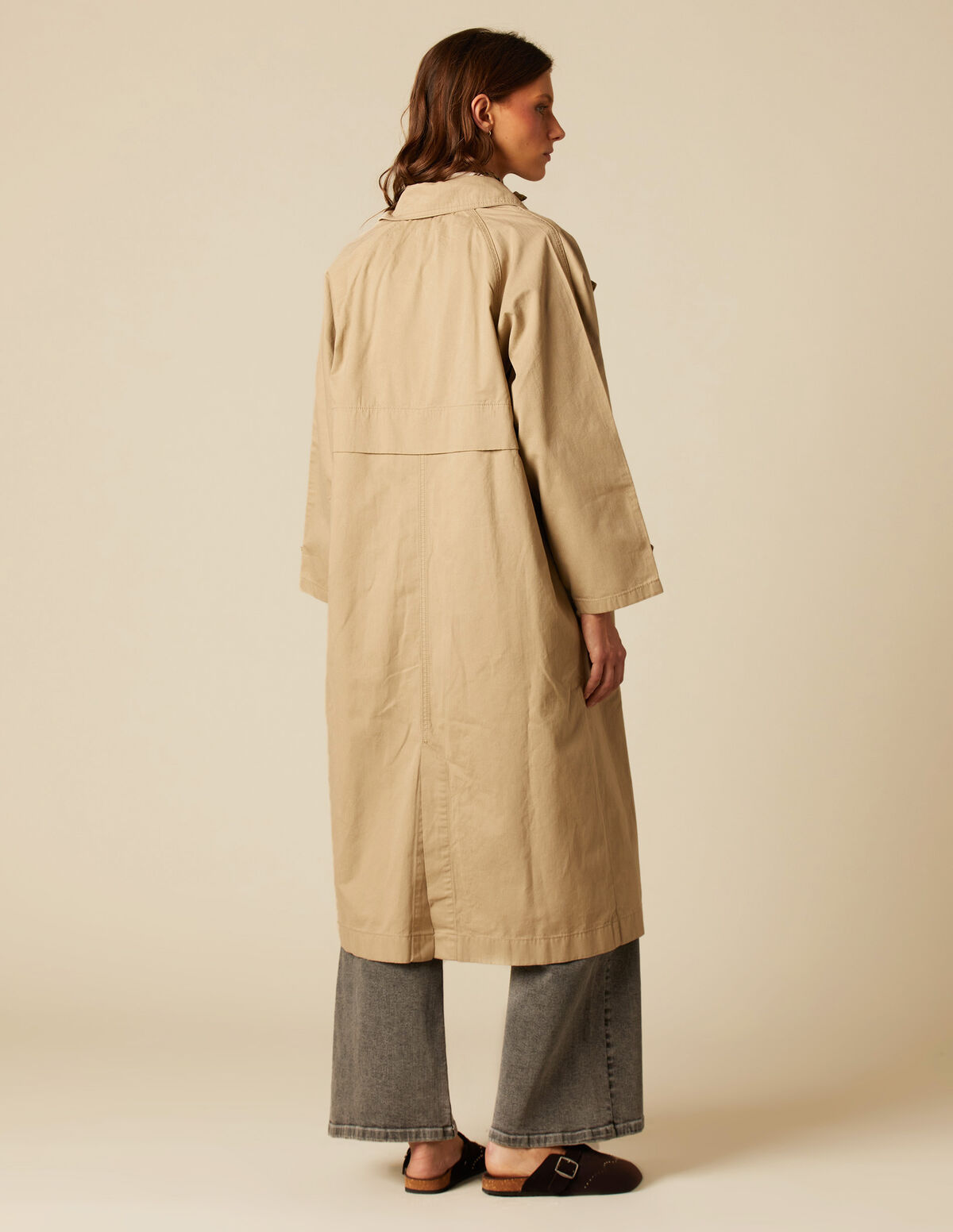 MANTEAU SERGÉ SABLE