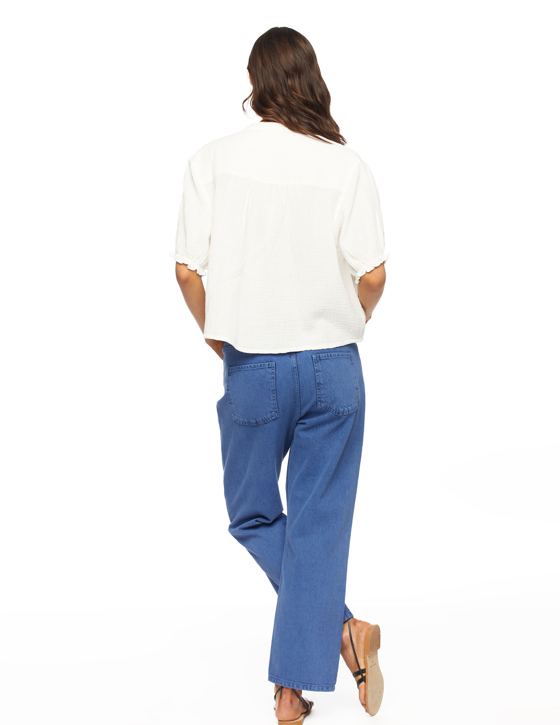Camisa manga farol blanca