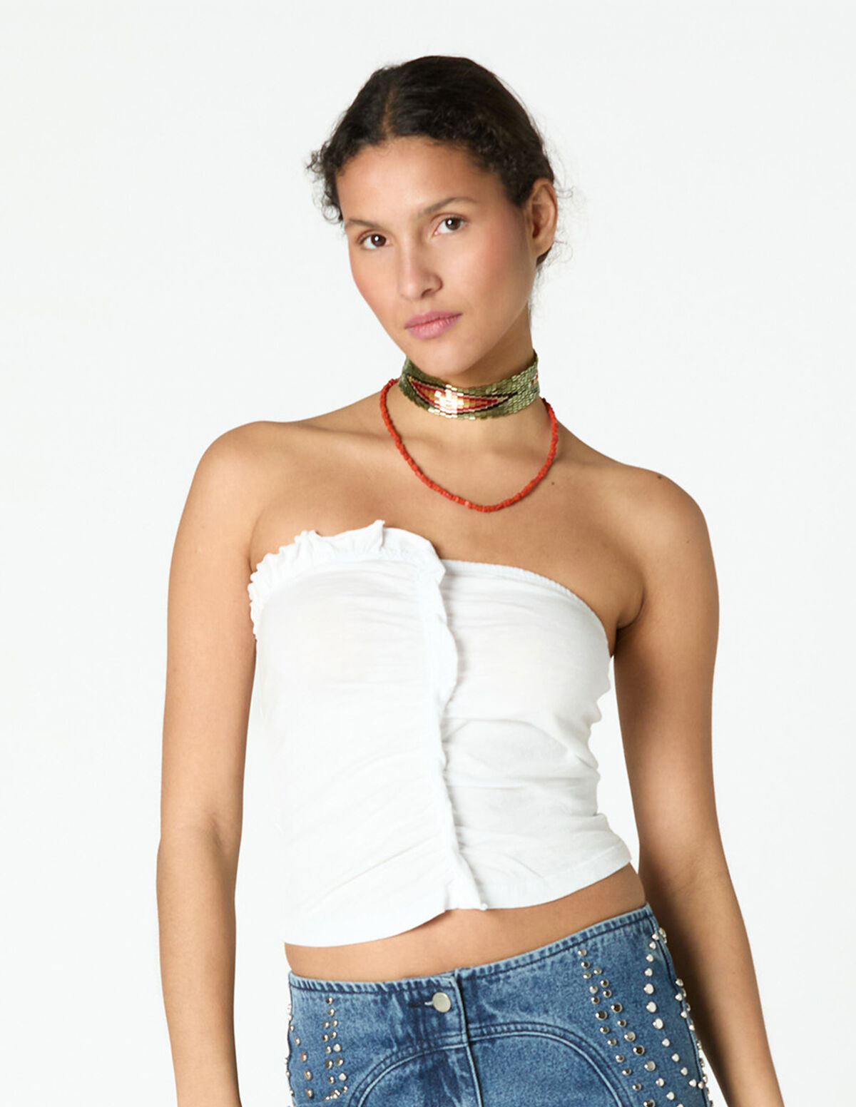 ANTHRACITE RUFFLE T-SHIRT