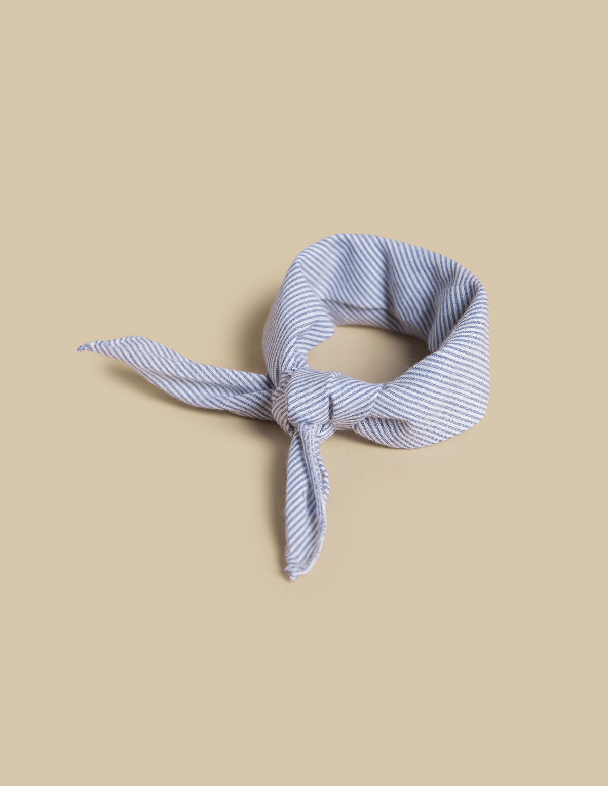 FOULARD FINES RAYURES BLEU