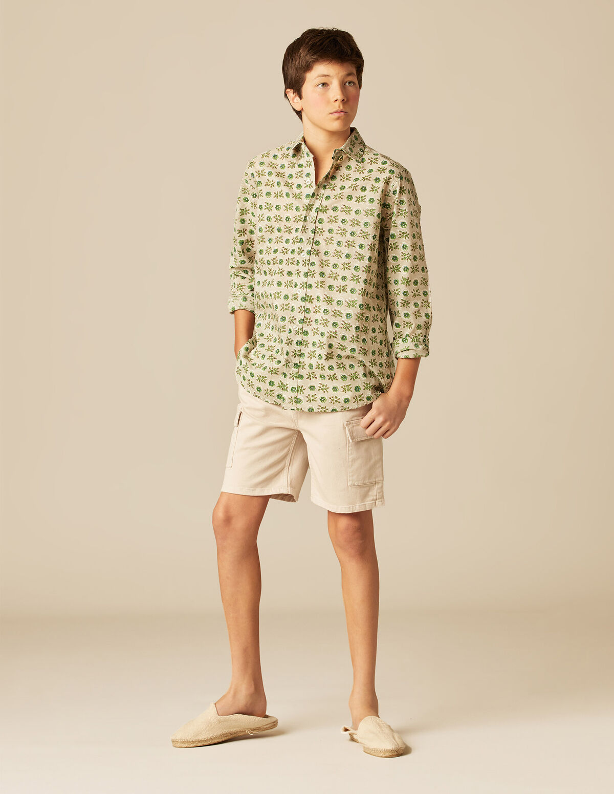GREEN BRANCH PRINT SHIRT