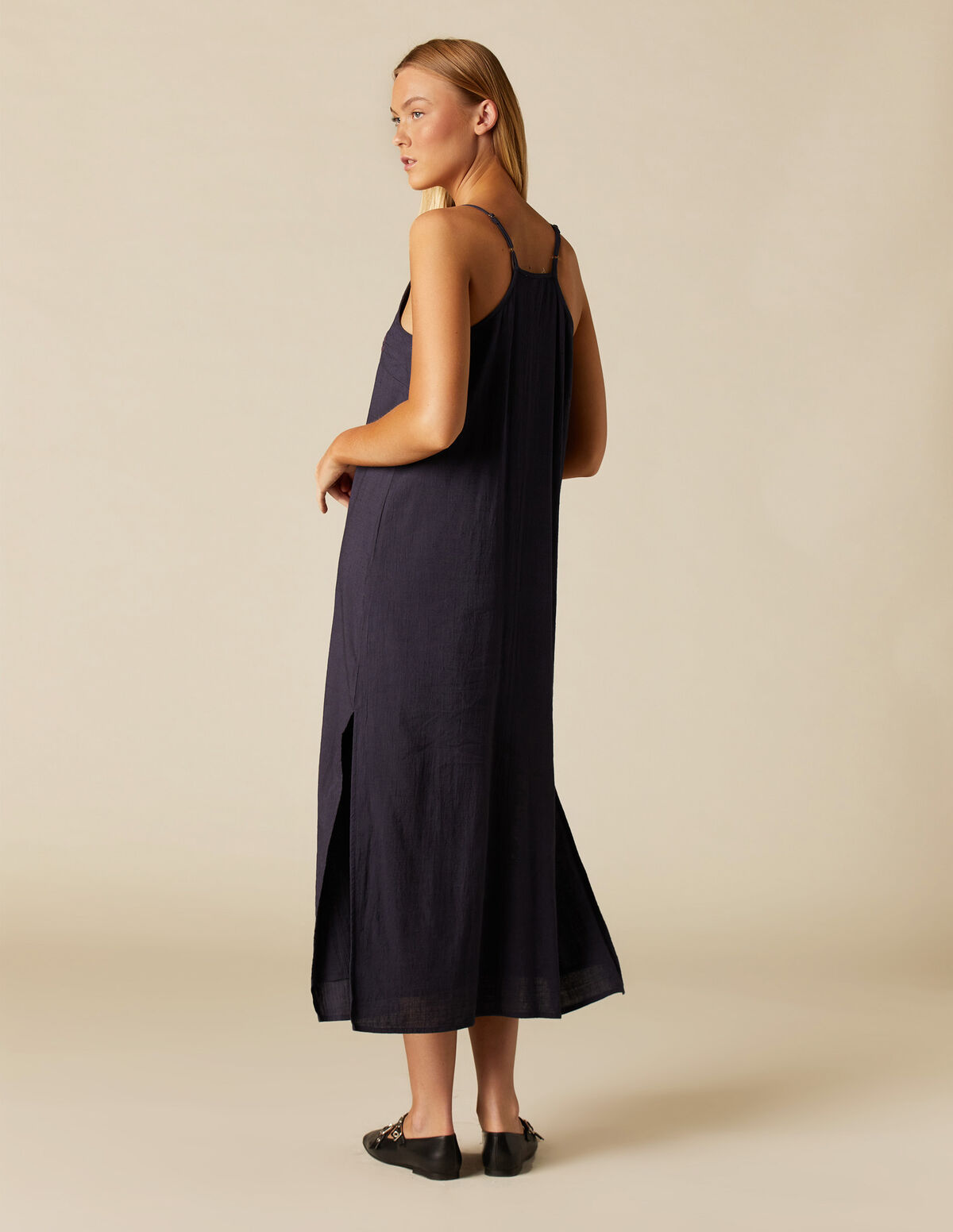 BLUE EMBROIDERED DRESS