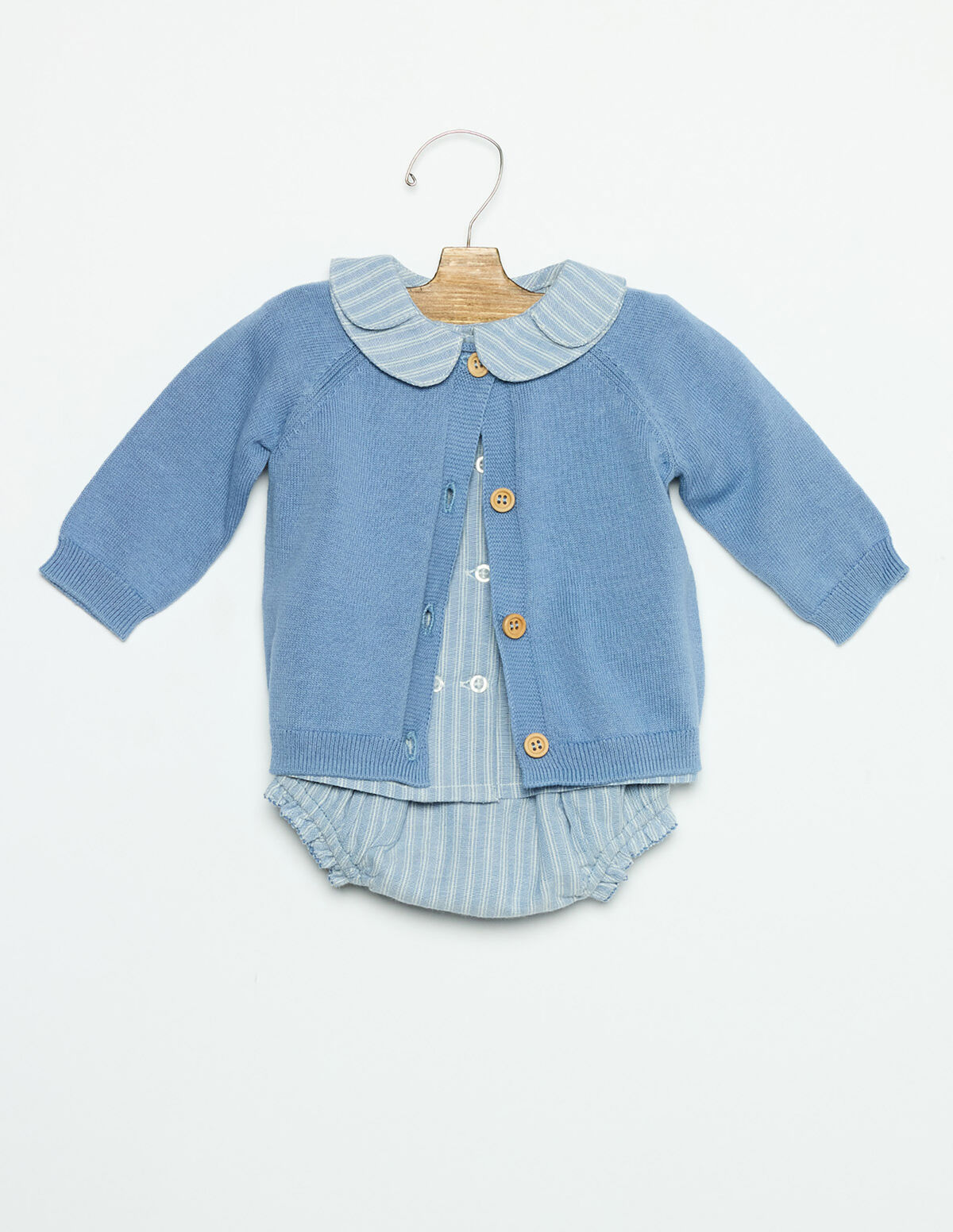 CASACO BEB&Eacute; BOT&Otilde;ES ANILINE BLUE