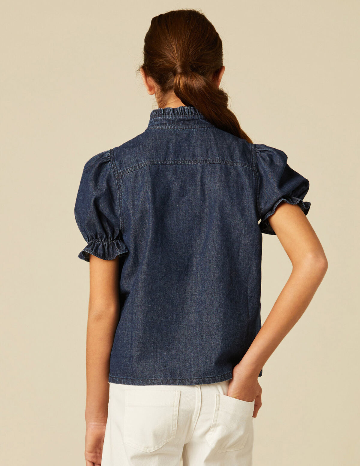 CAMISA DENIM MANGA CORTA