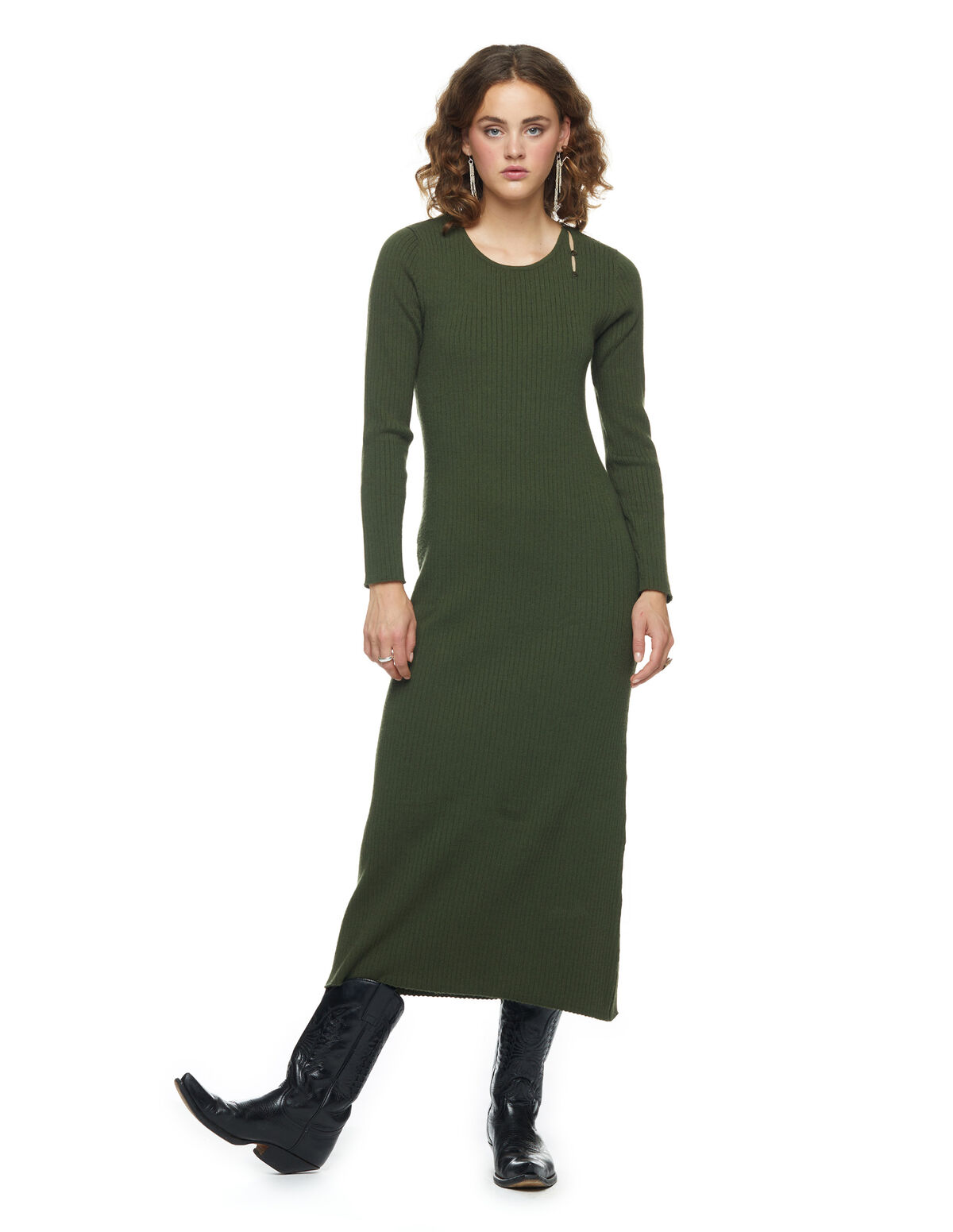 GREEN CUT-OUT DRESS