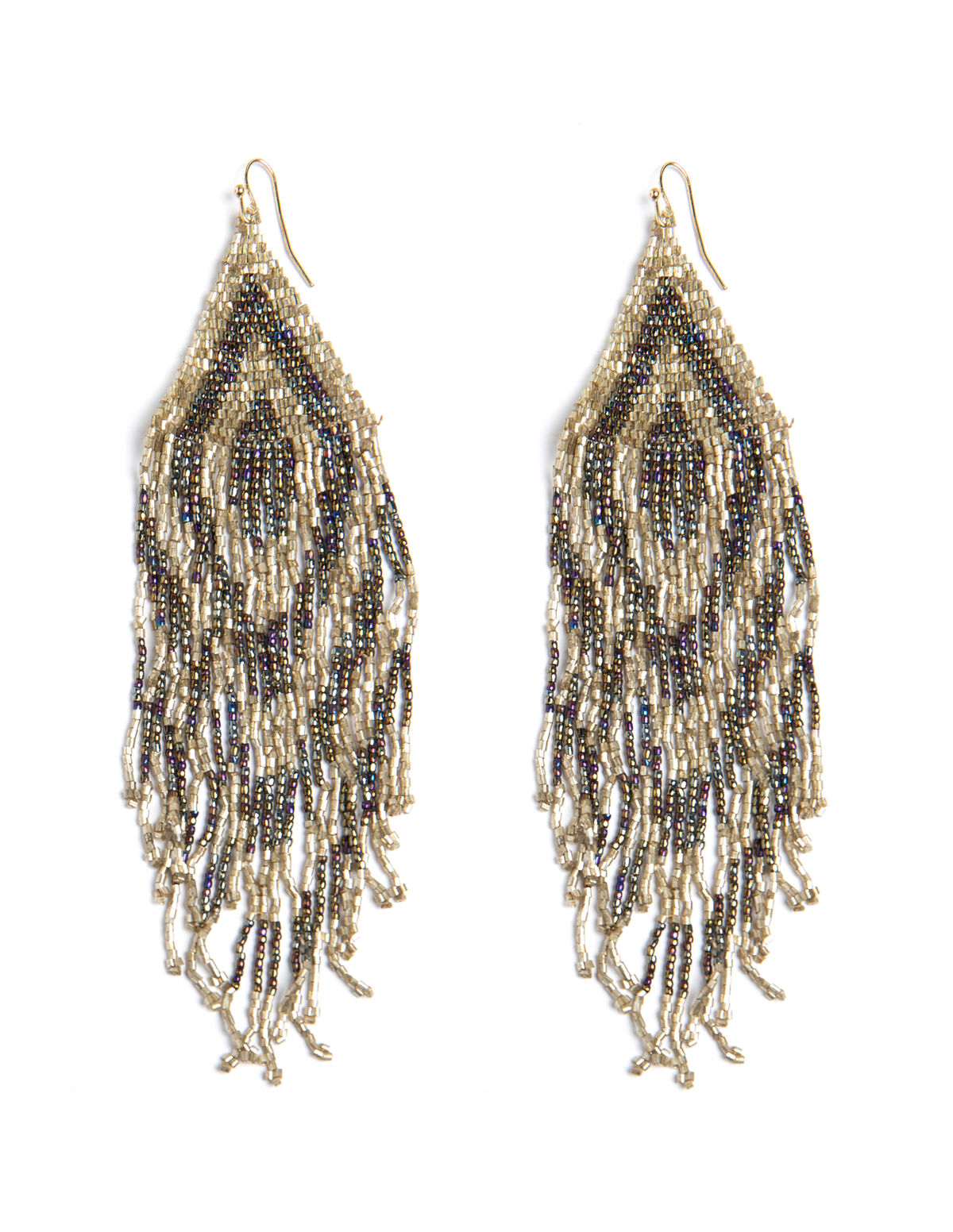 GOLD AND BROWN BEAD EARRING