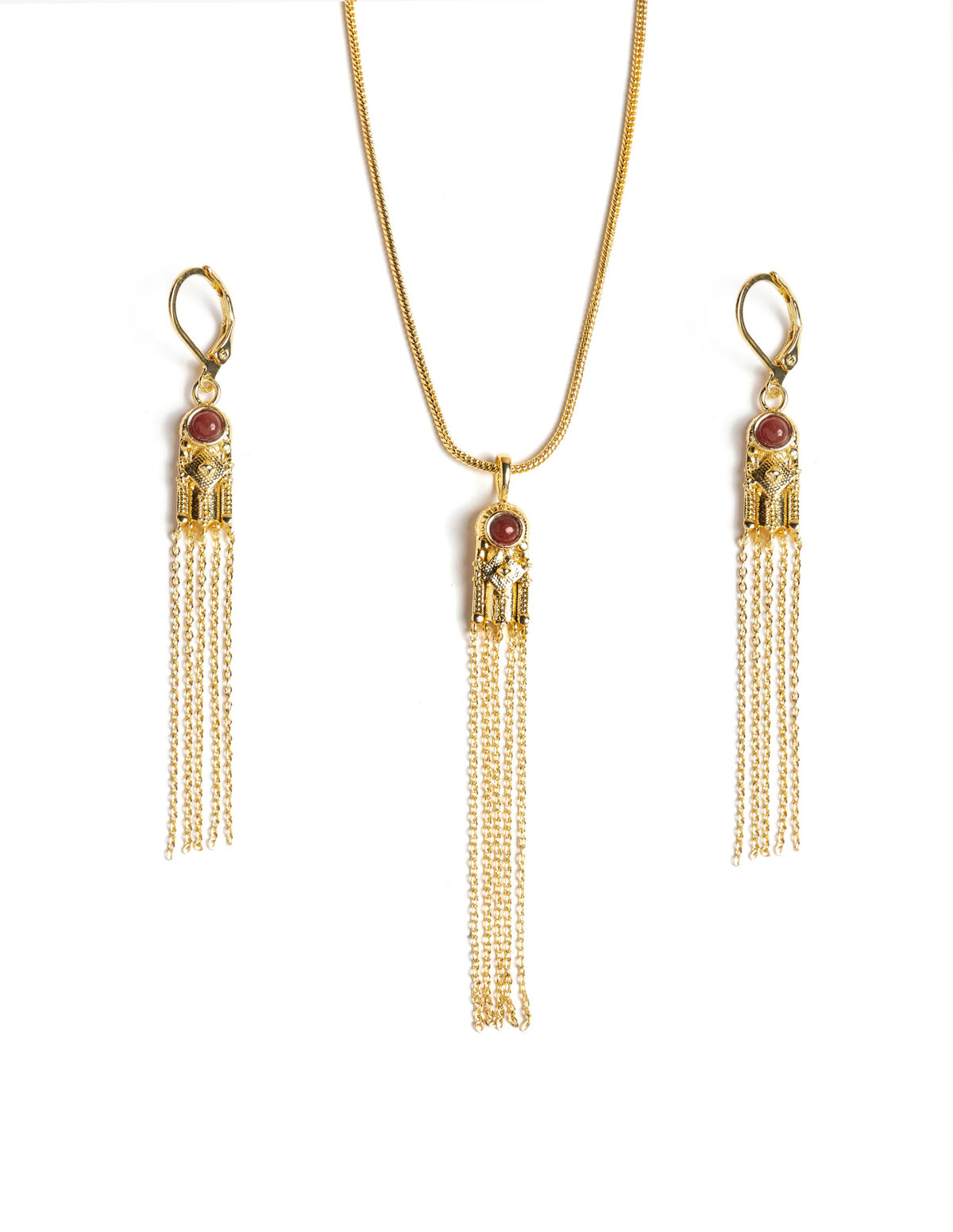 MAROON CHAIN EARRINGS