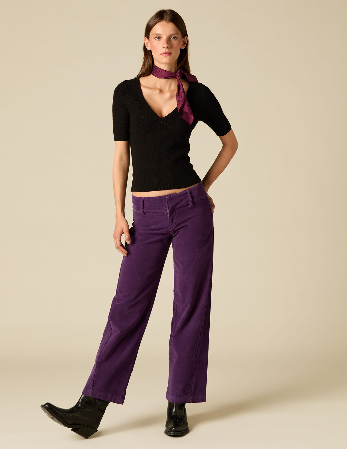 VIOLET VELVET TROUSERS