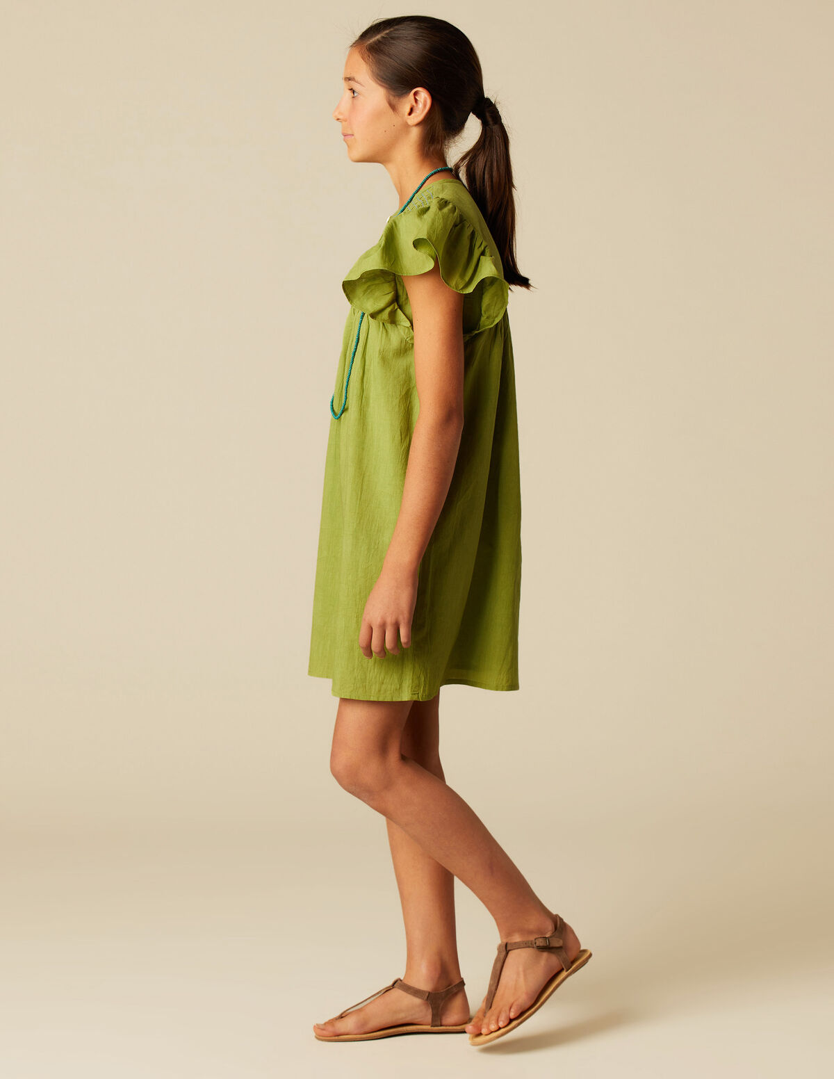 VESTIDO MORA FRUNCES GRIS