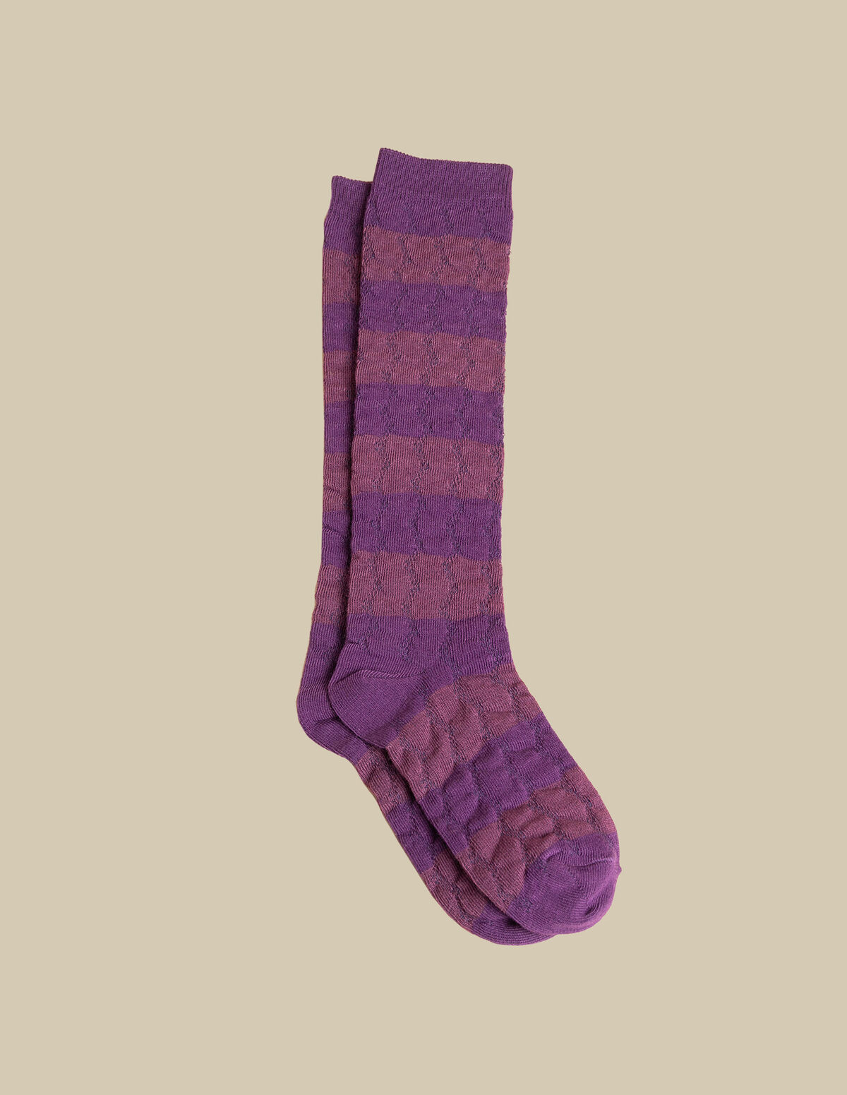 BERRY TEXTURED STRIPED SOCKS