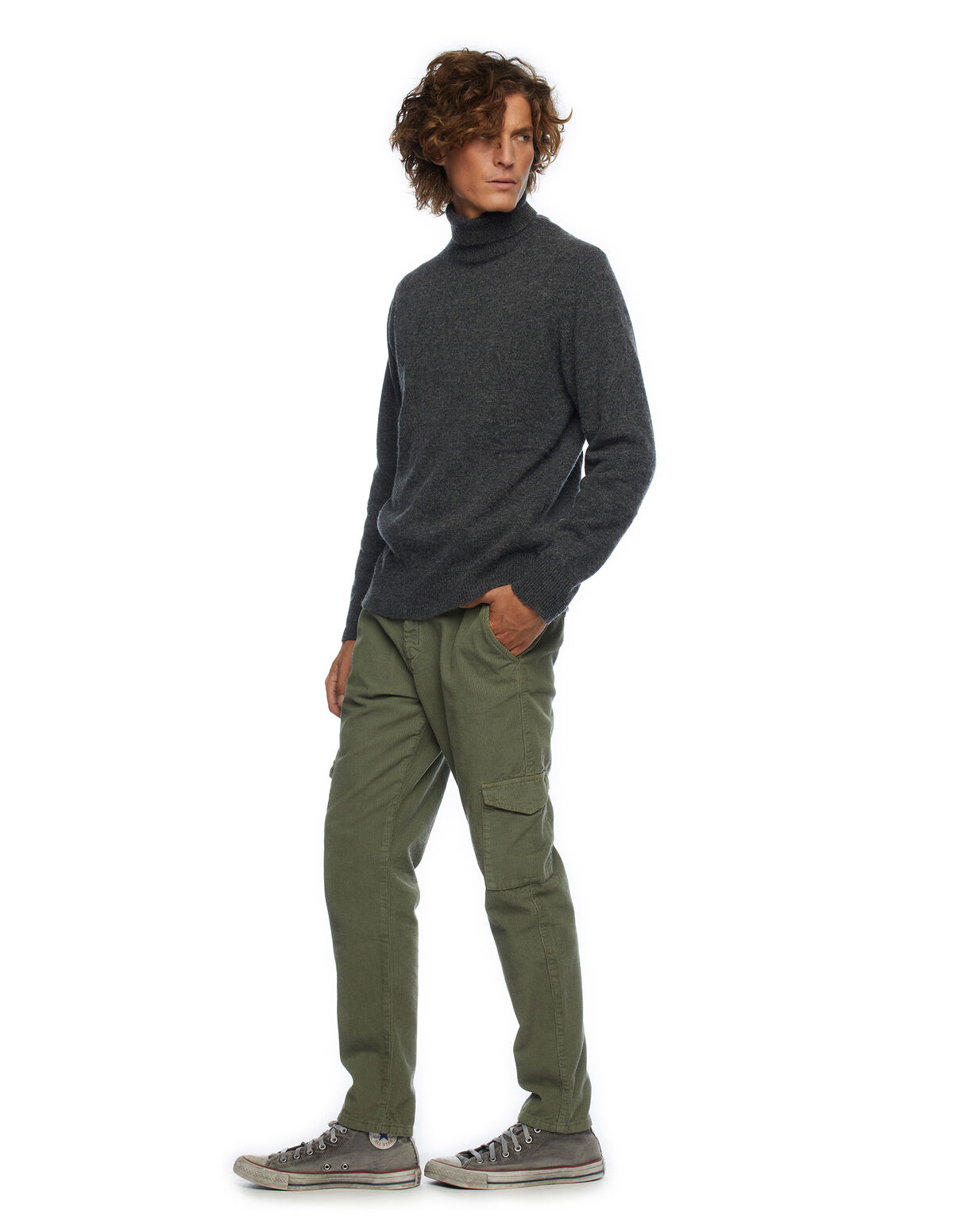 PANTALÓN CARGO PANA VERDE