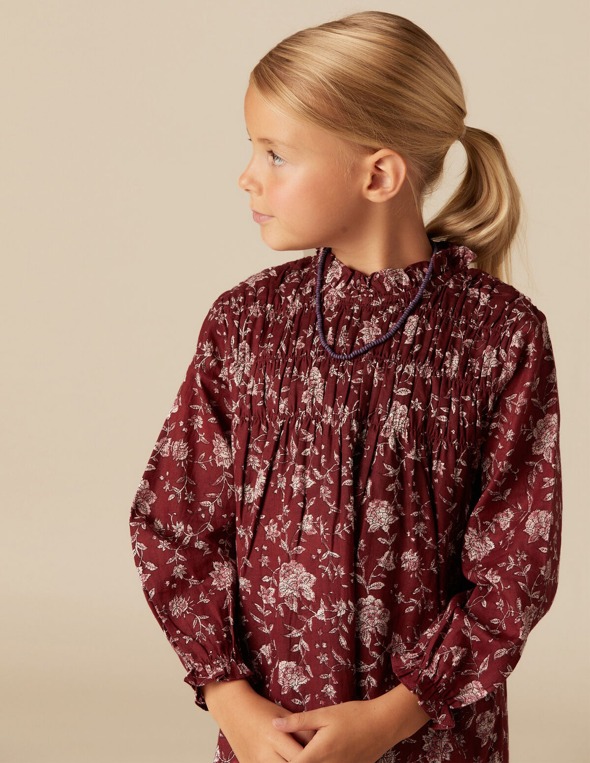 ROBE FLEUR INDIENNE GRENAT