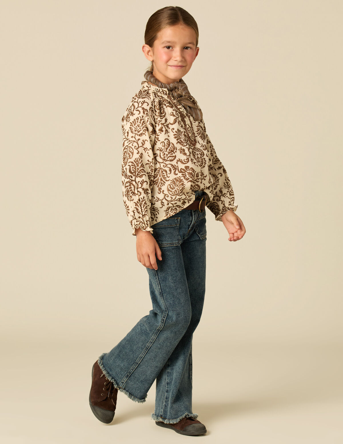 BROWN FLORAL SHIRT
