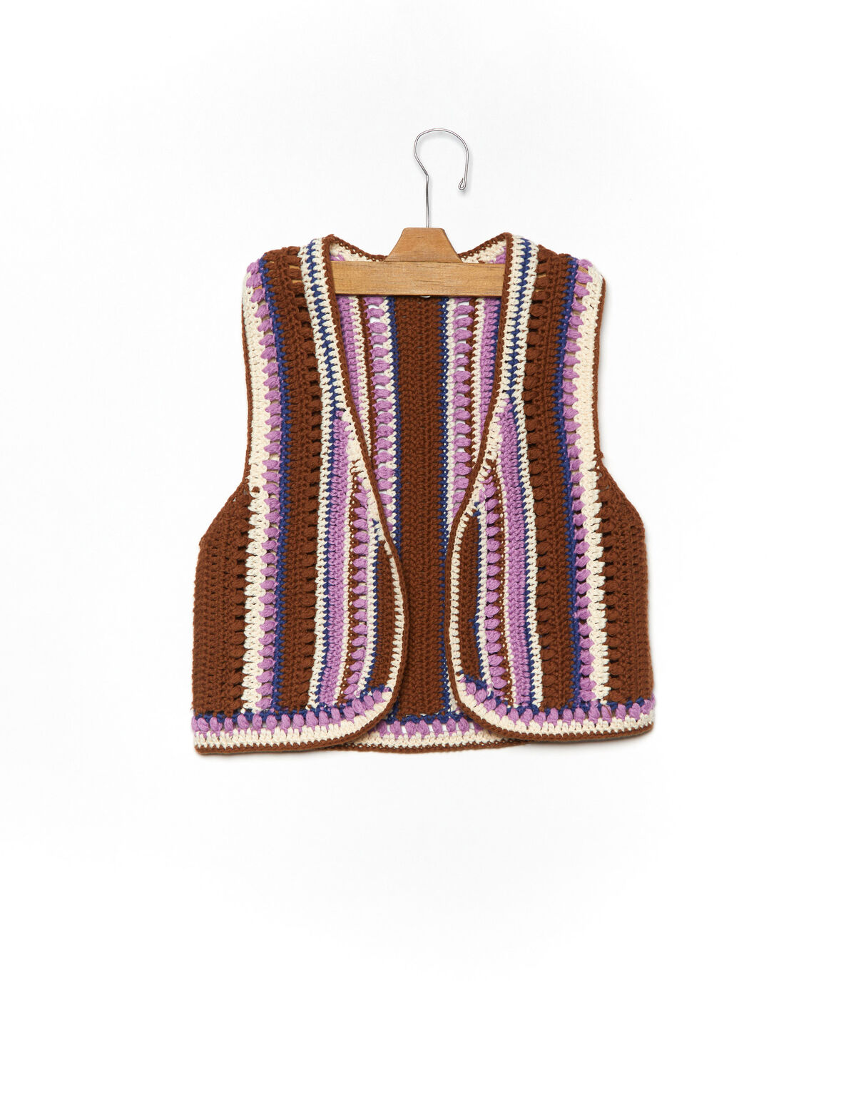 Brown striped knit vest - Temporadas Anteriores - Nícoli