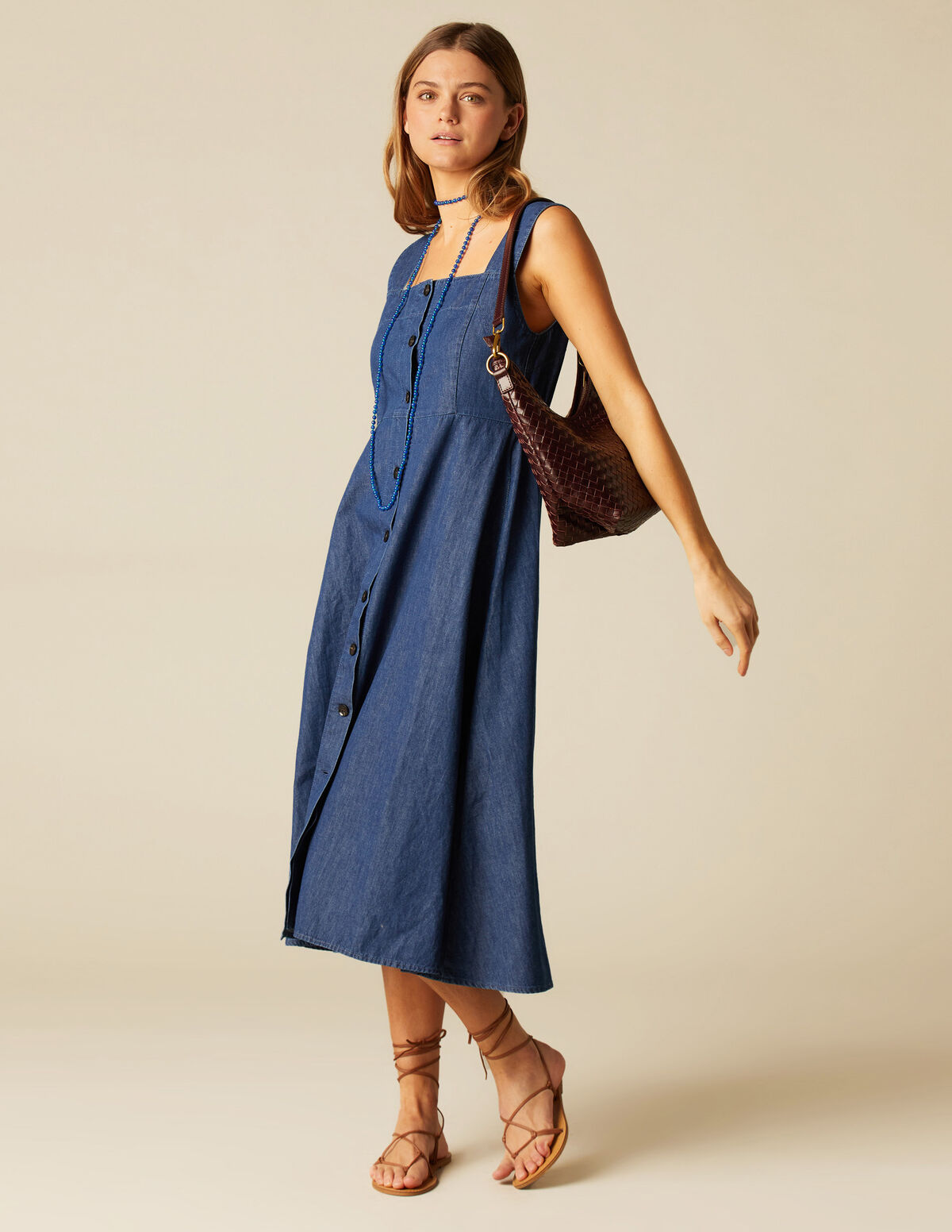 VESTIDO BOTONES VAQUERO