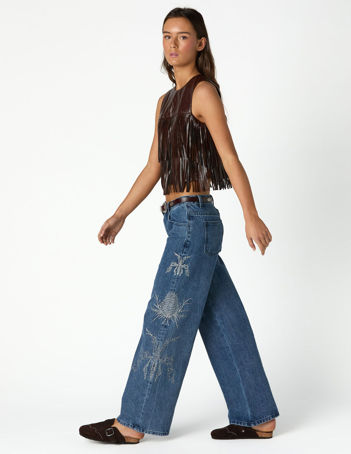 JEANS BORDADOS SEQUINS AZUL