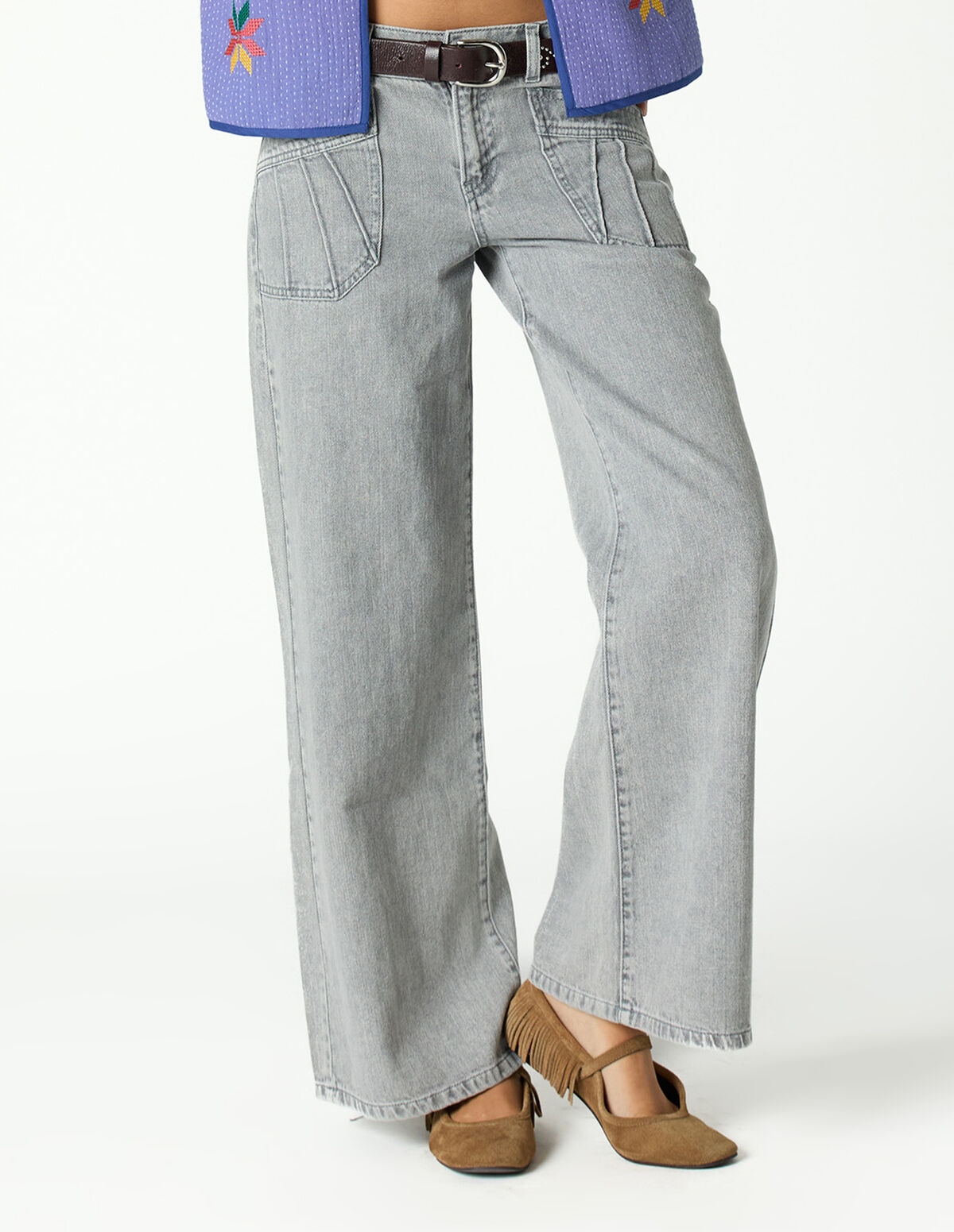 LIGHT GREY POCKET TROUSERS