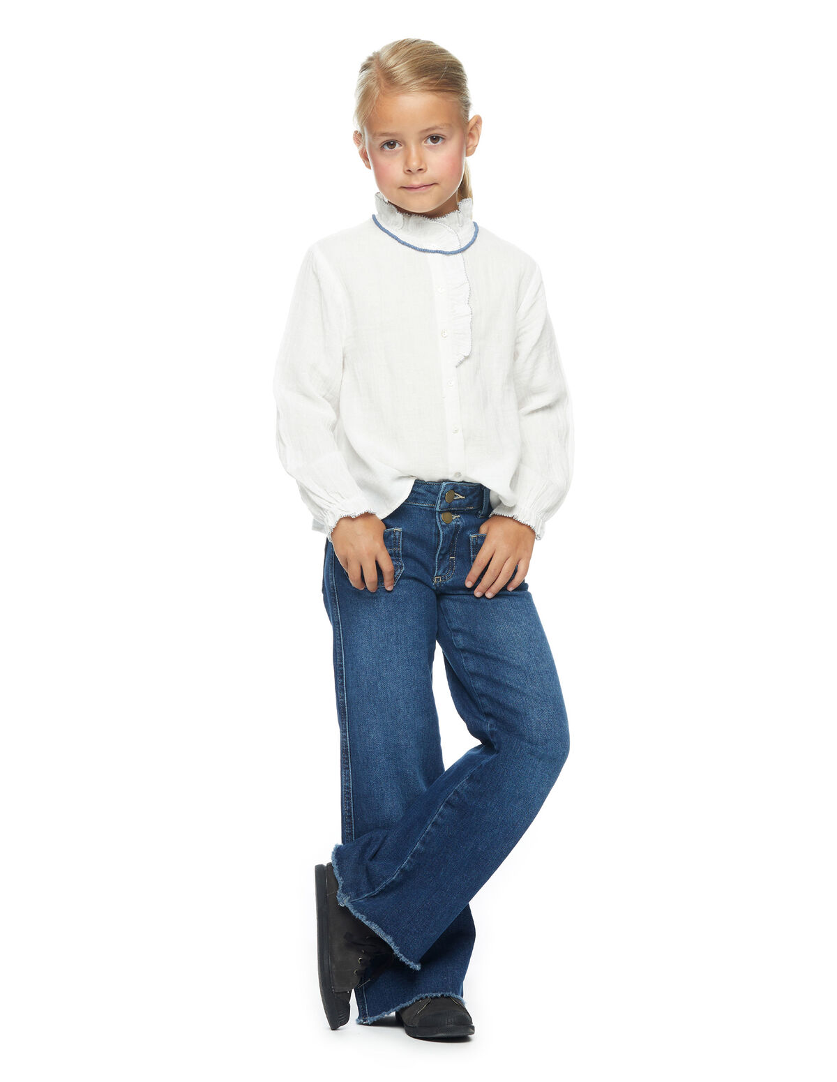 BERRY TOPSTITCHED SHIRT