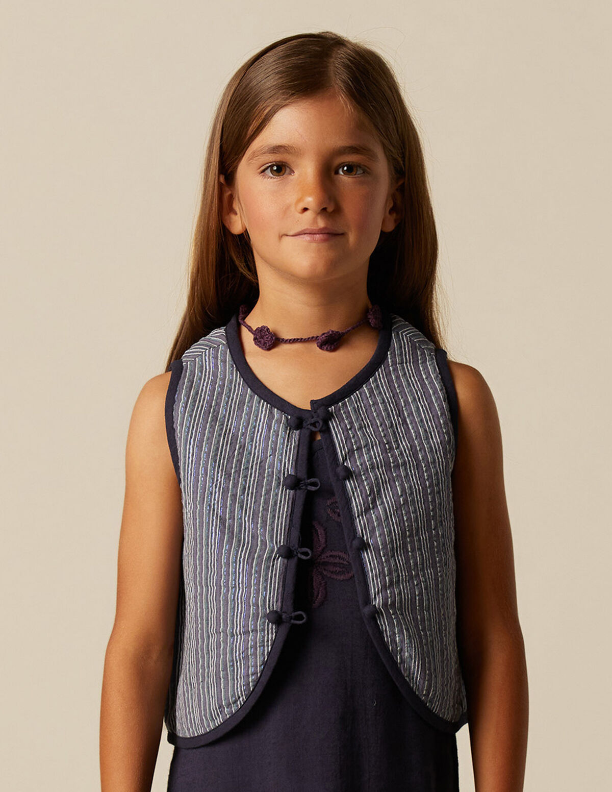 COLETE RISCA AZUL LÚREX