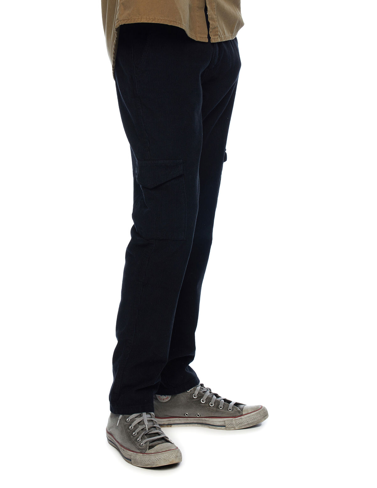 PANTALON CARGO VELOURS CÔTELÉ VERT