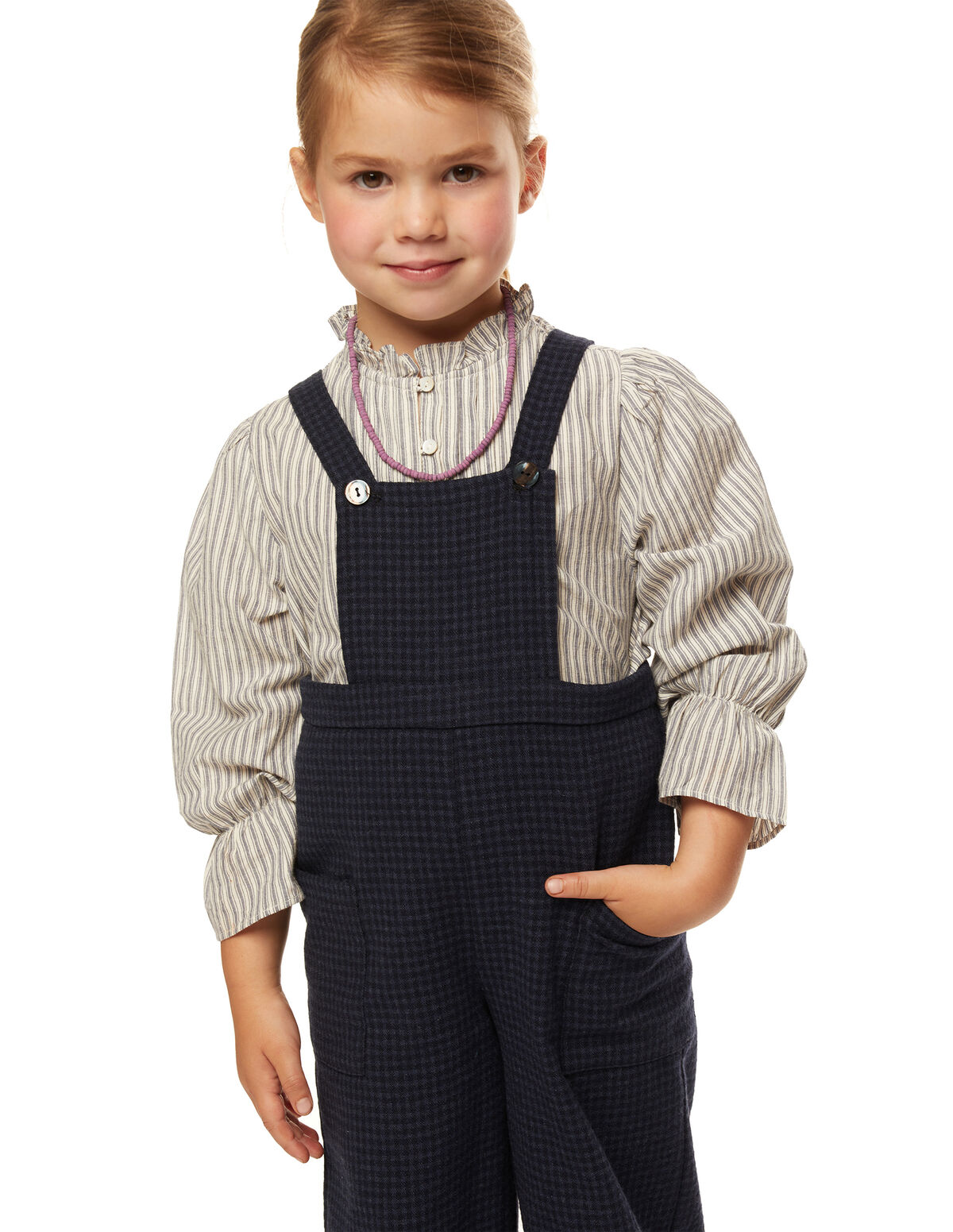 BLUE CHECKED DUNGAREES 